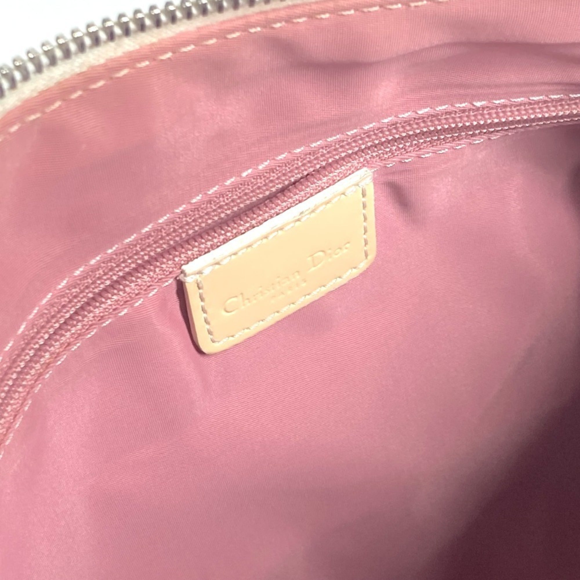 Christian Dior Trotter Pink White Pvc Leather Shoulder Bag (Pre-Owned)