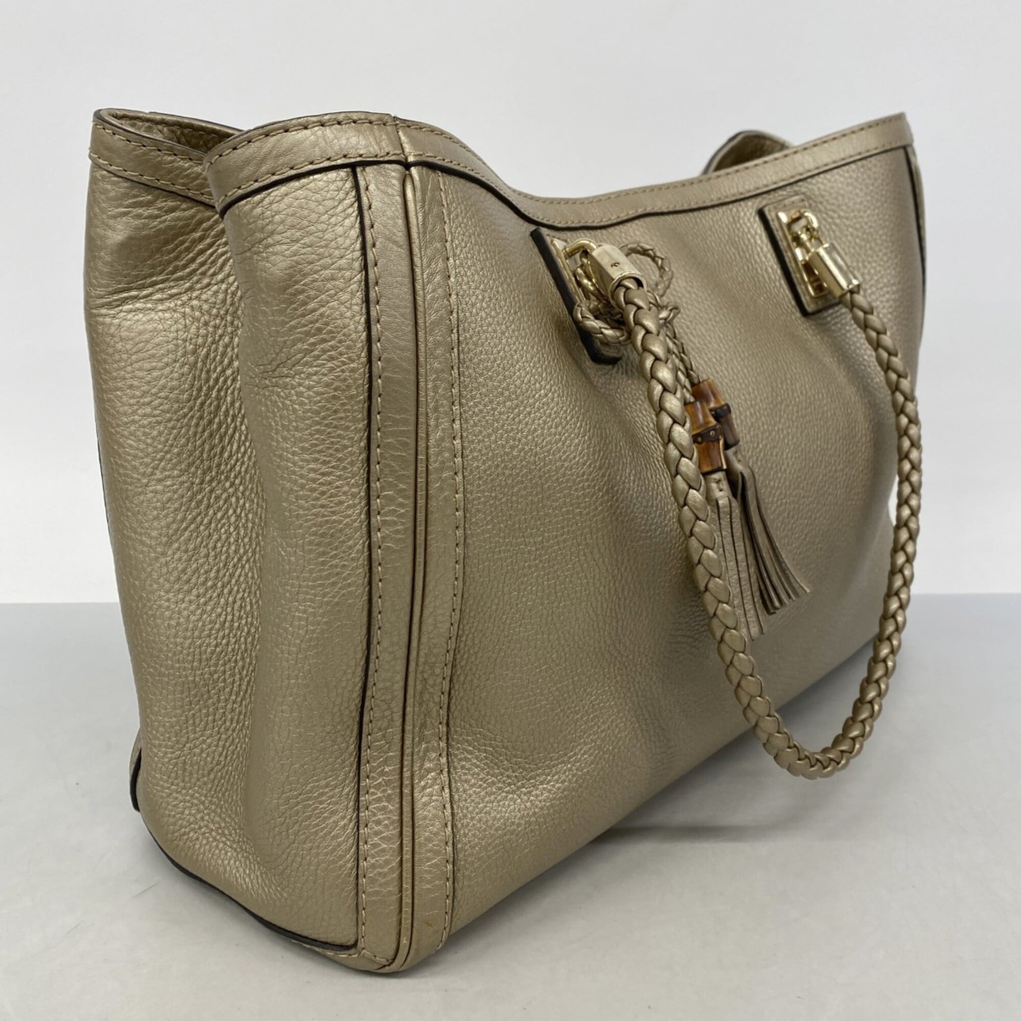 Gucci Gold Leather Tote Bag (Pre-Owned)