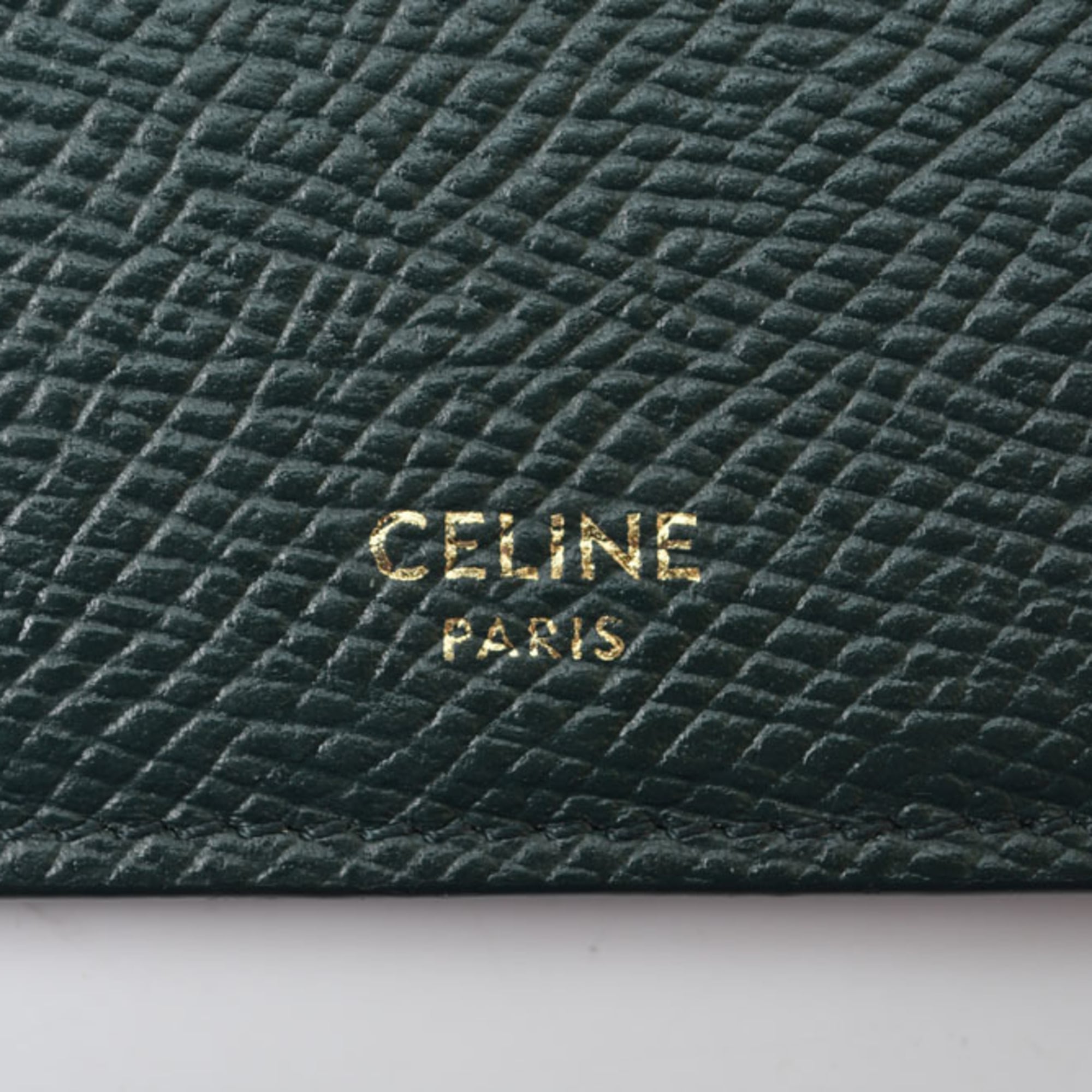Celine Green Leather Coin Purse/Coin Case (Pre-Owned)
