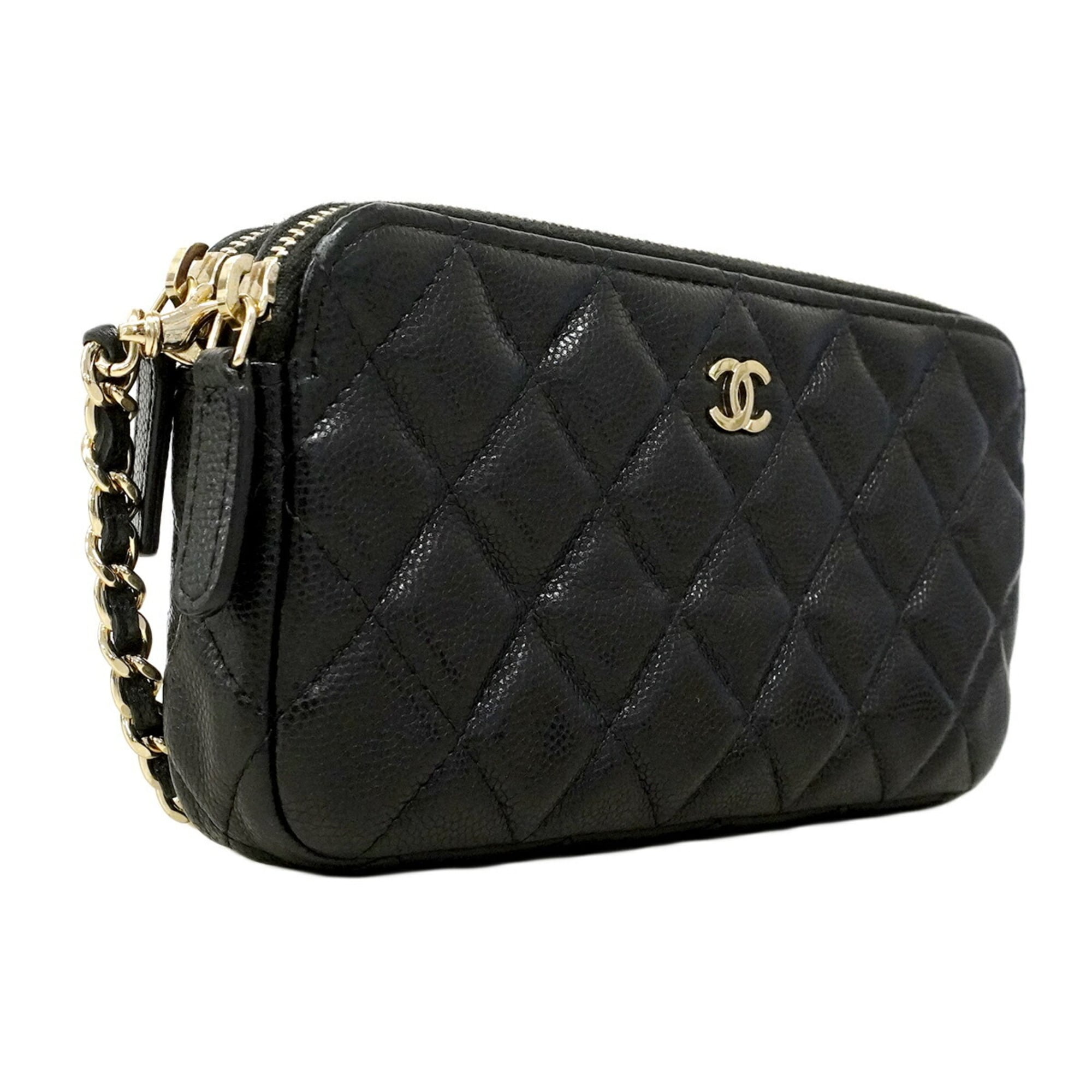 Chanel Black Grained Calfskin Shoulder Bag (Pre-Owned)
