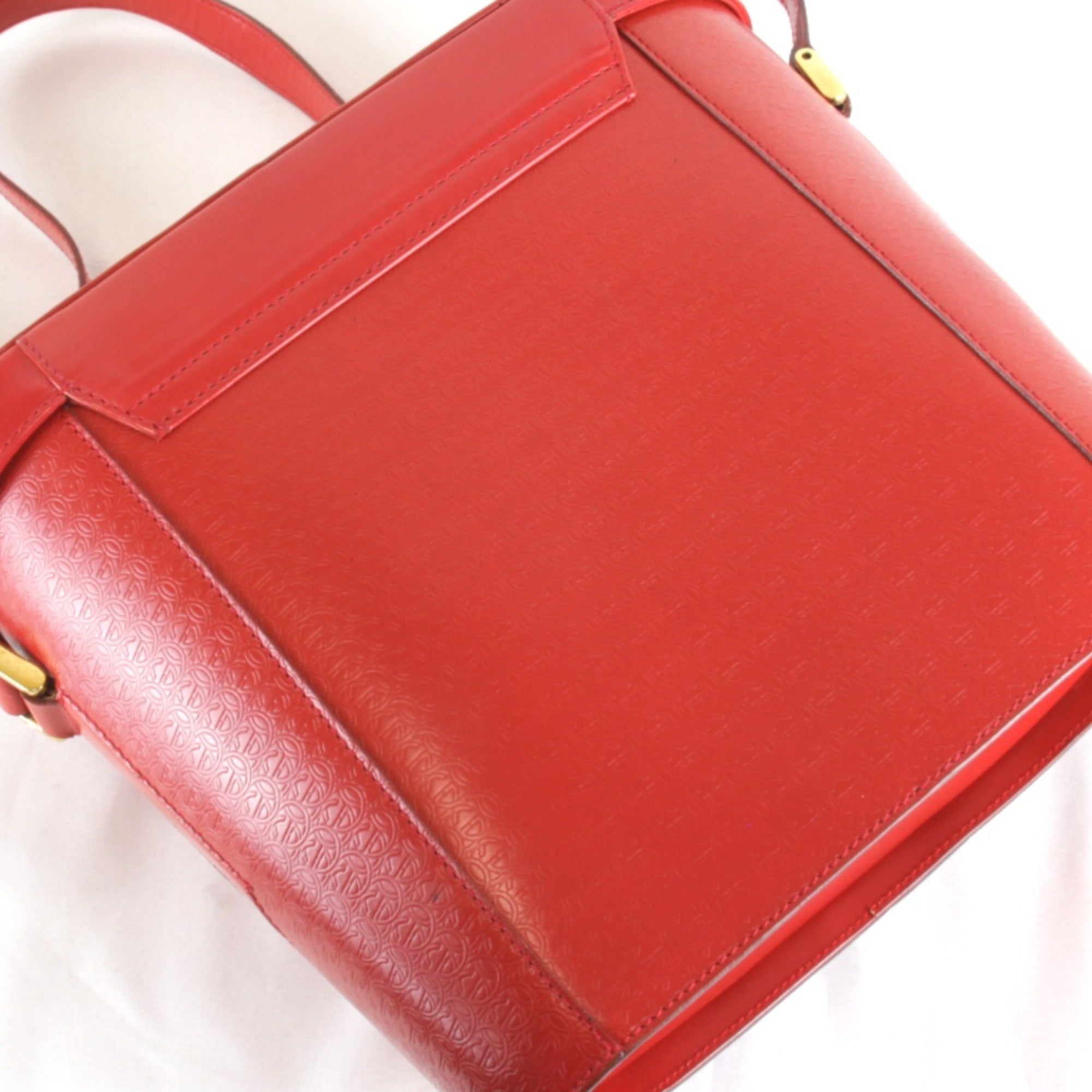 Gucci Red Color Leather Shoulder Bag (Pre-Owned)