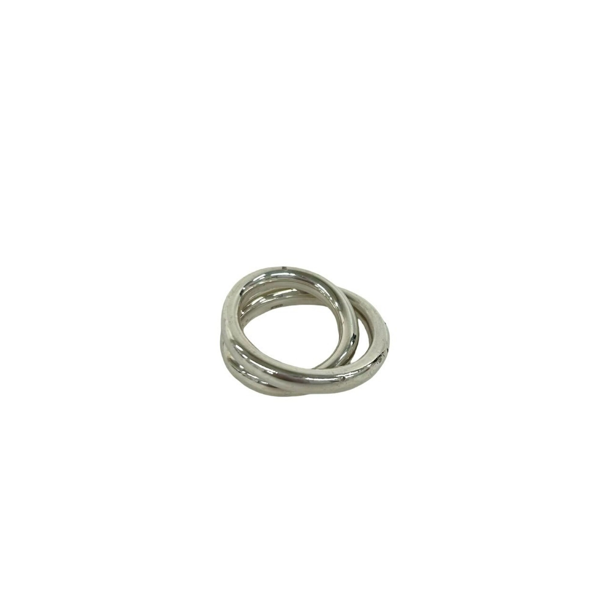 Hermes Silver Silver 925 Band Ring (Pre-Owned)