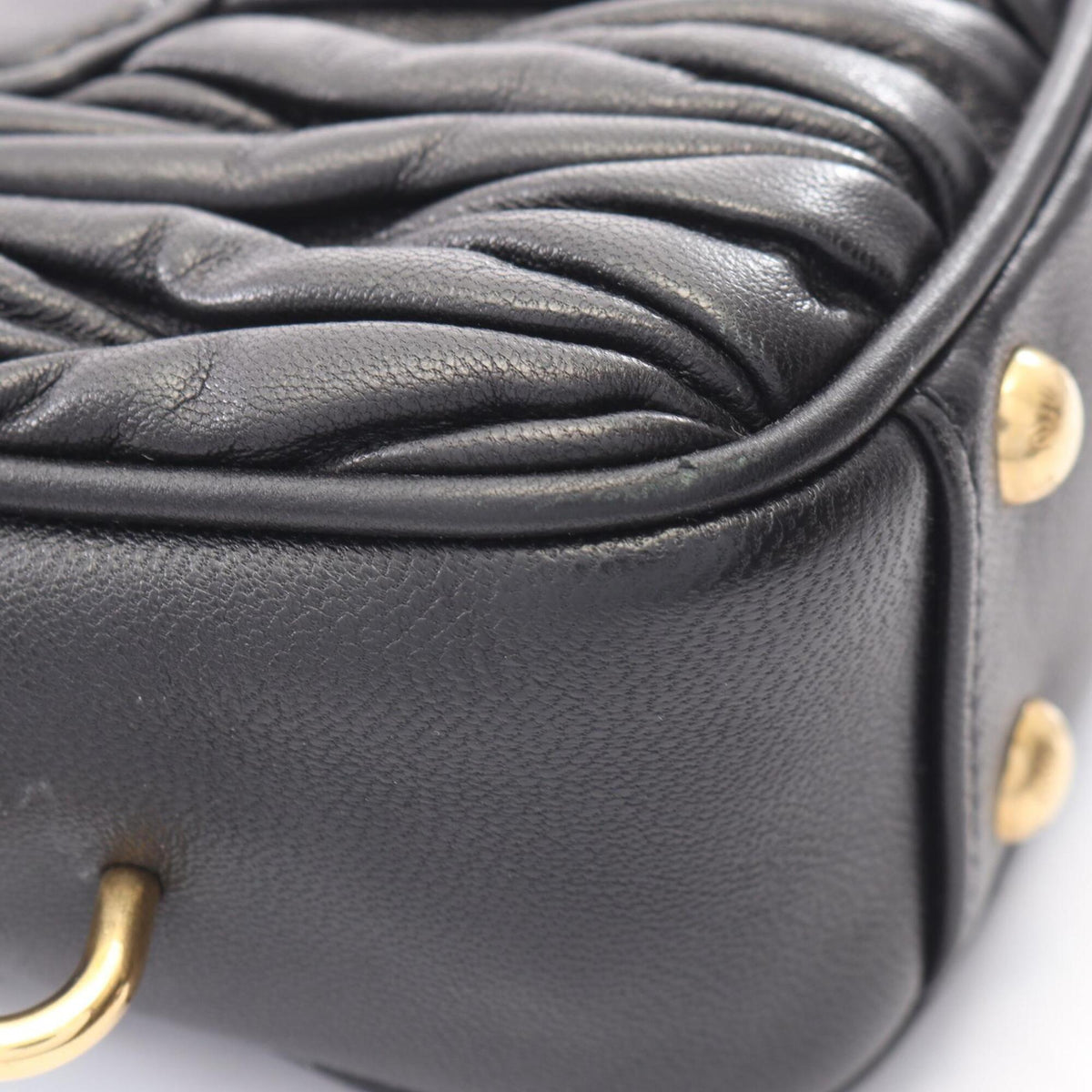 Miu Miu Matelasse Black Leather Handbag (Pre-Owned)