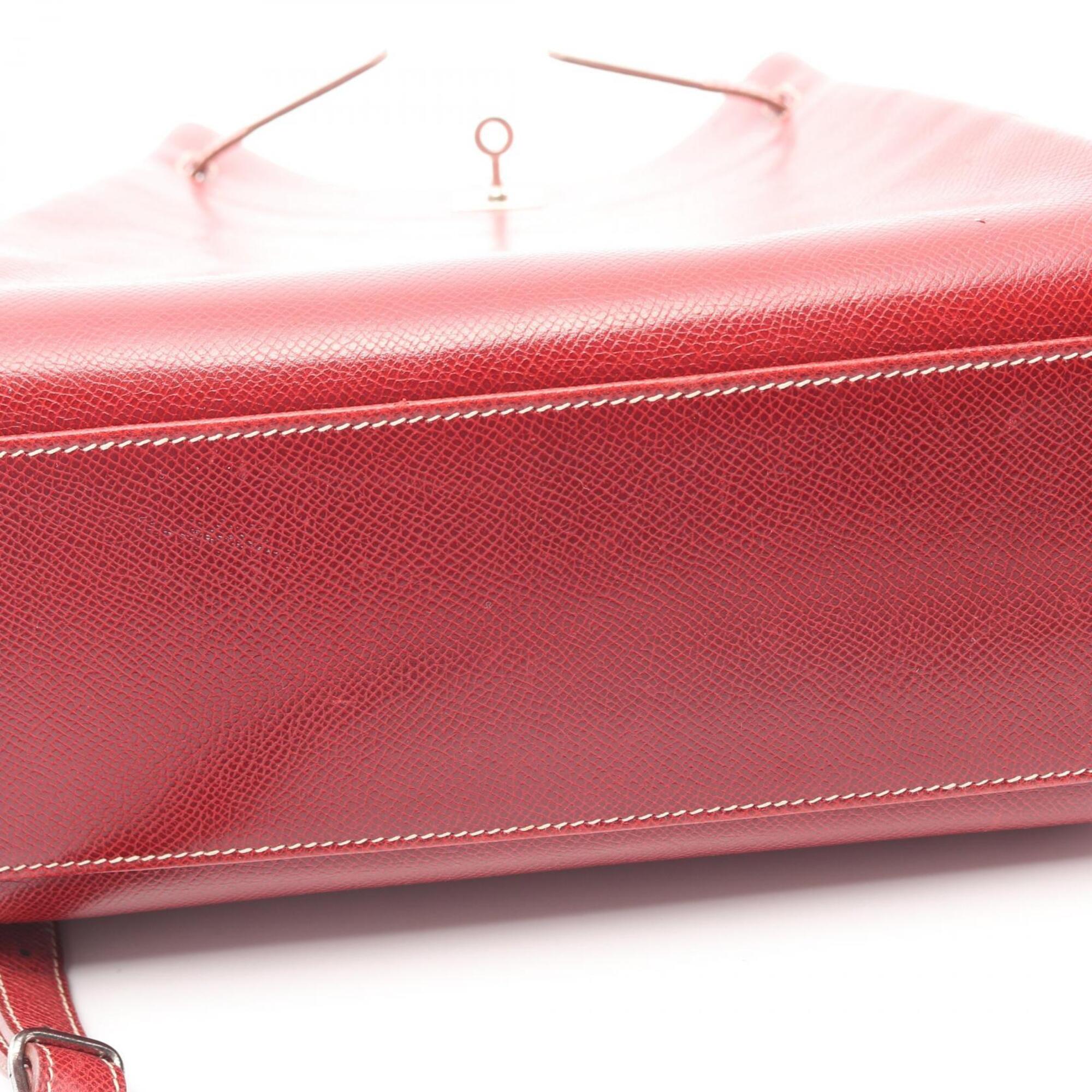 Hermes Red Color Courchevel Leather Handbag Shoulder Bag (Pre-Owned)