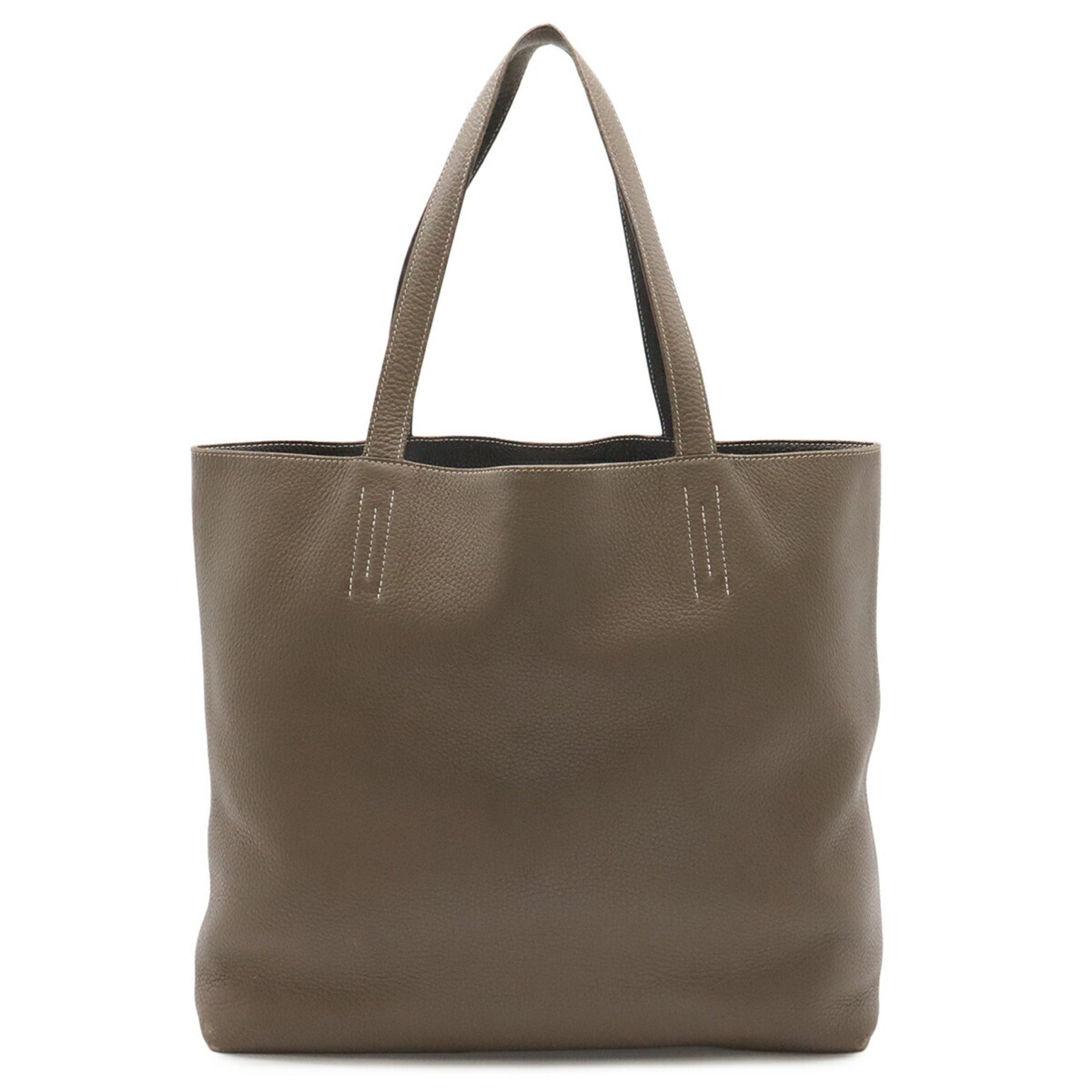 Hermes Etoupe Gray Grayish Leather Shoulder Bag Tote Bag (Pre-Owned)