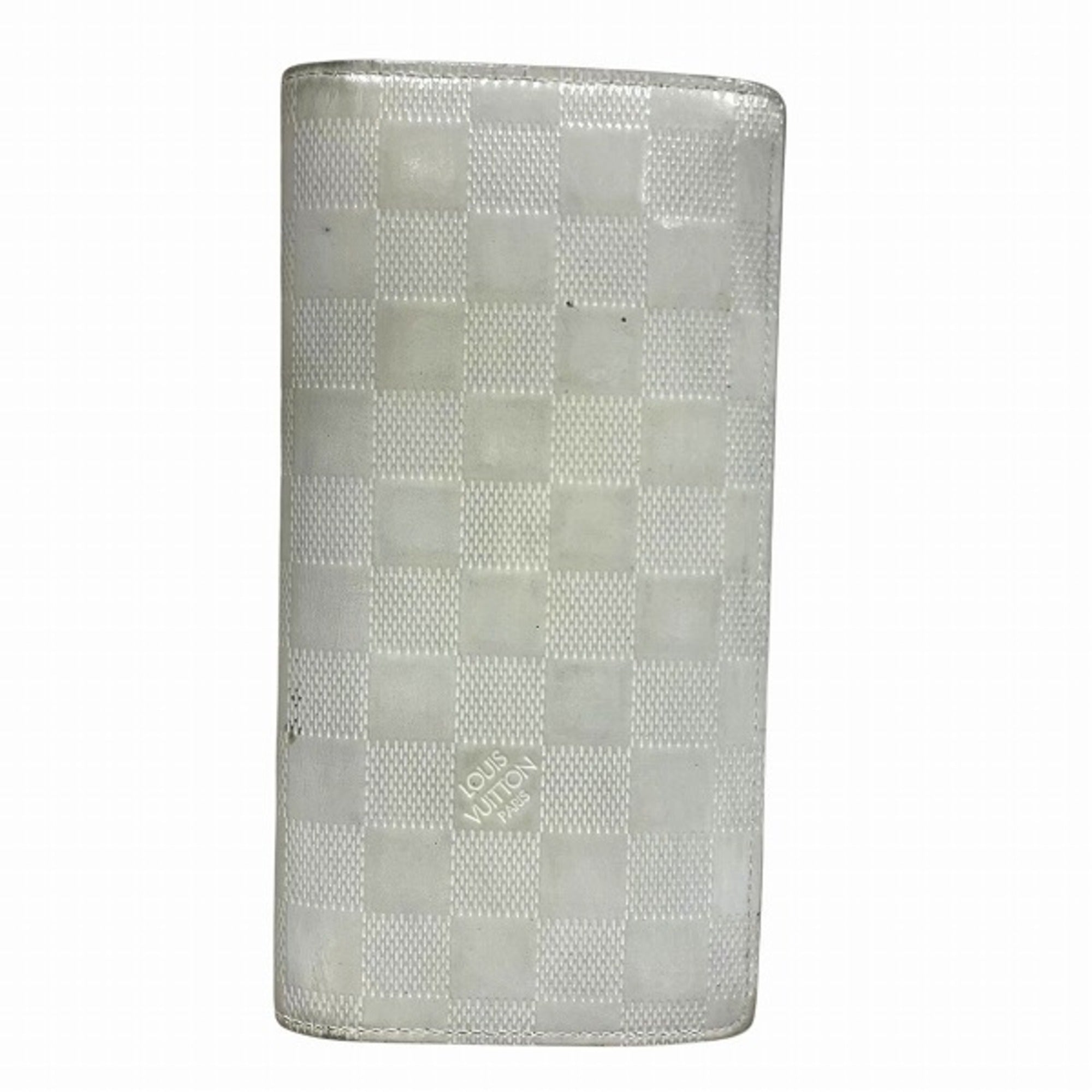 Louis Vuitton White Leather Long Wallet (Bi-Fold) (Pre-Owned)