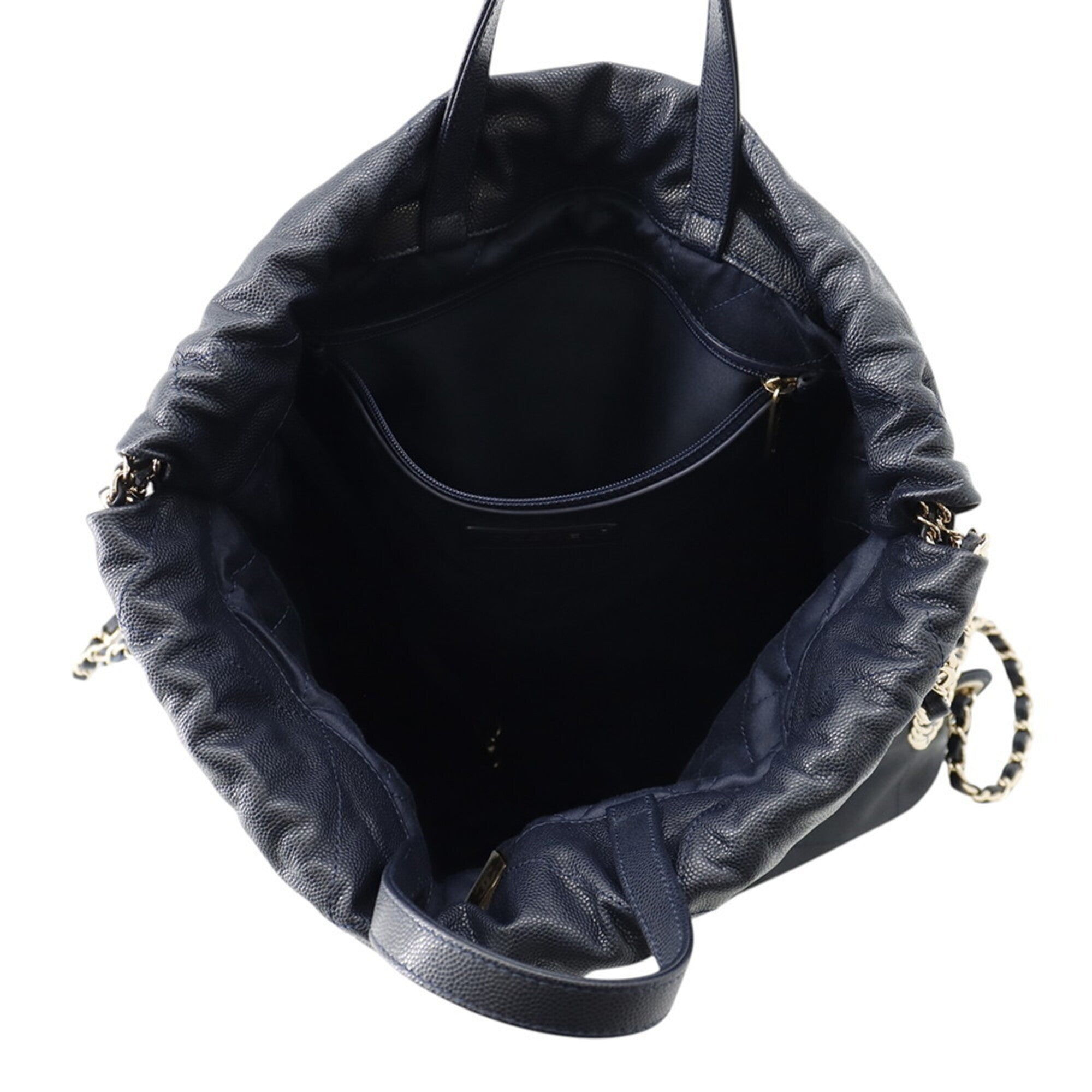 Chanel Navy Grained Calfskin Backpack (Pre-Owned)