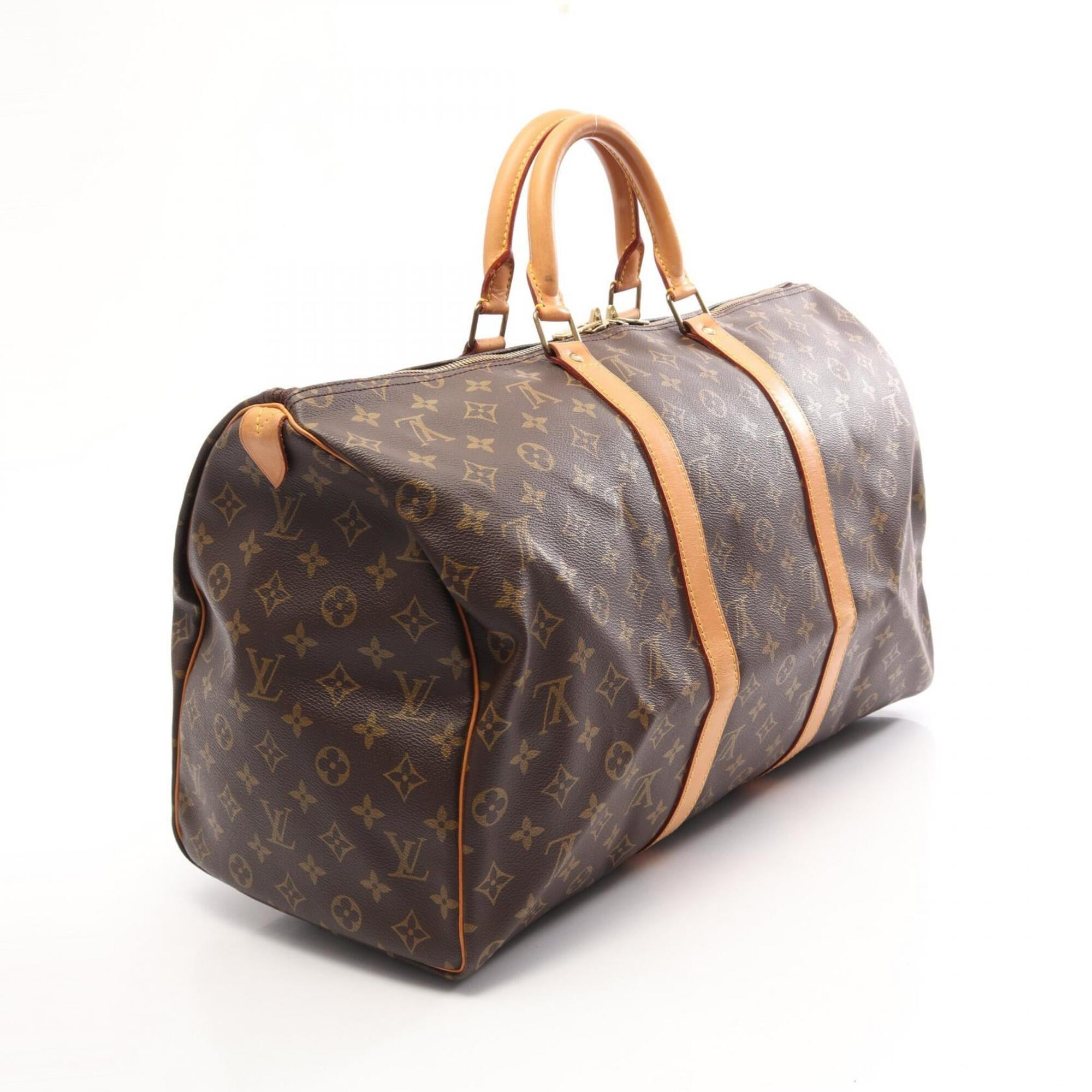 Louis Vuitton Monogram Brown Coated Canvas Boston Bag Handbag (Pre-Owned)