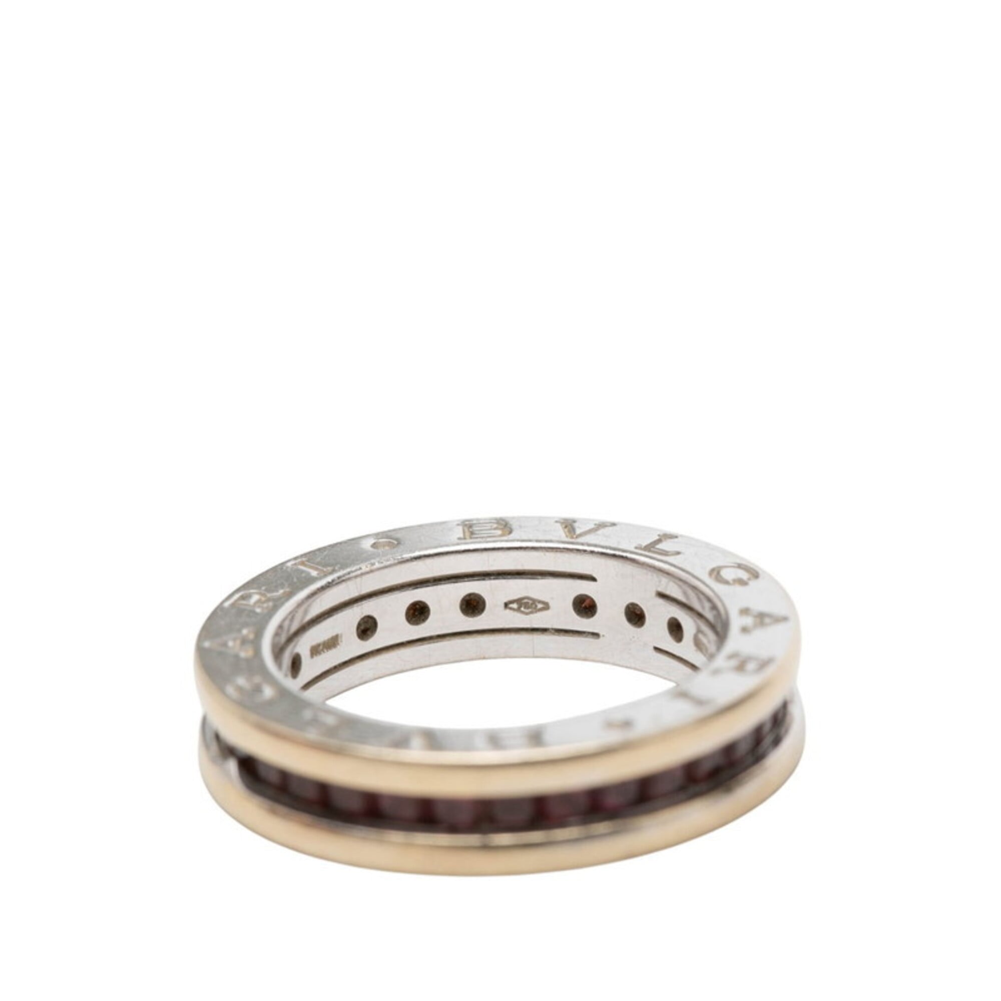 Bvlgari B.Zero1 Silver Pink White Gold (18K) Band Ring (Pre-Owned)