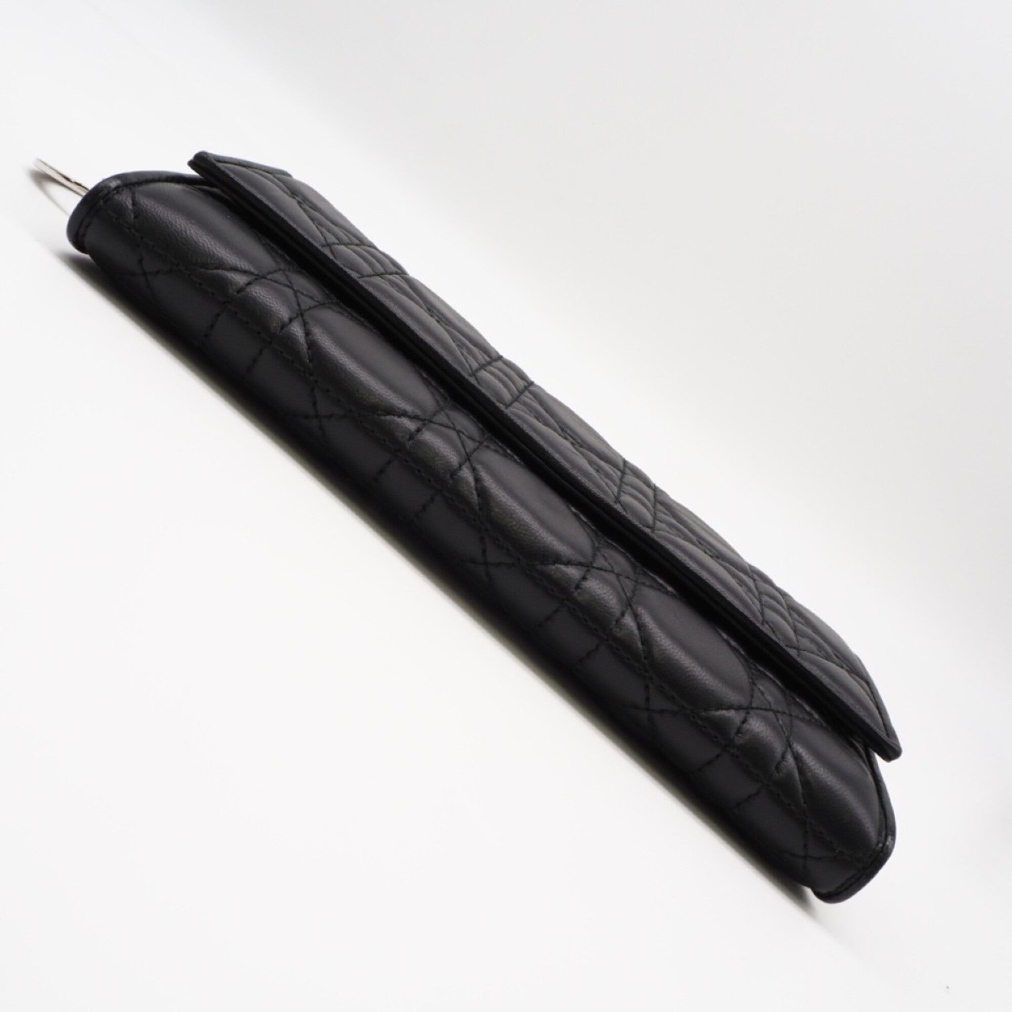 Christian Dior Black Leather Chain/Shoulder Wallet (Pre-Owned)