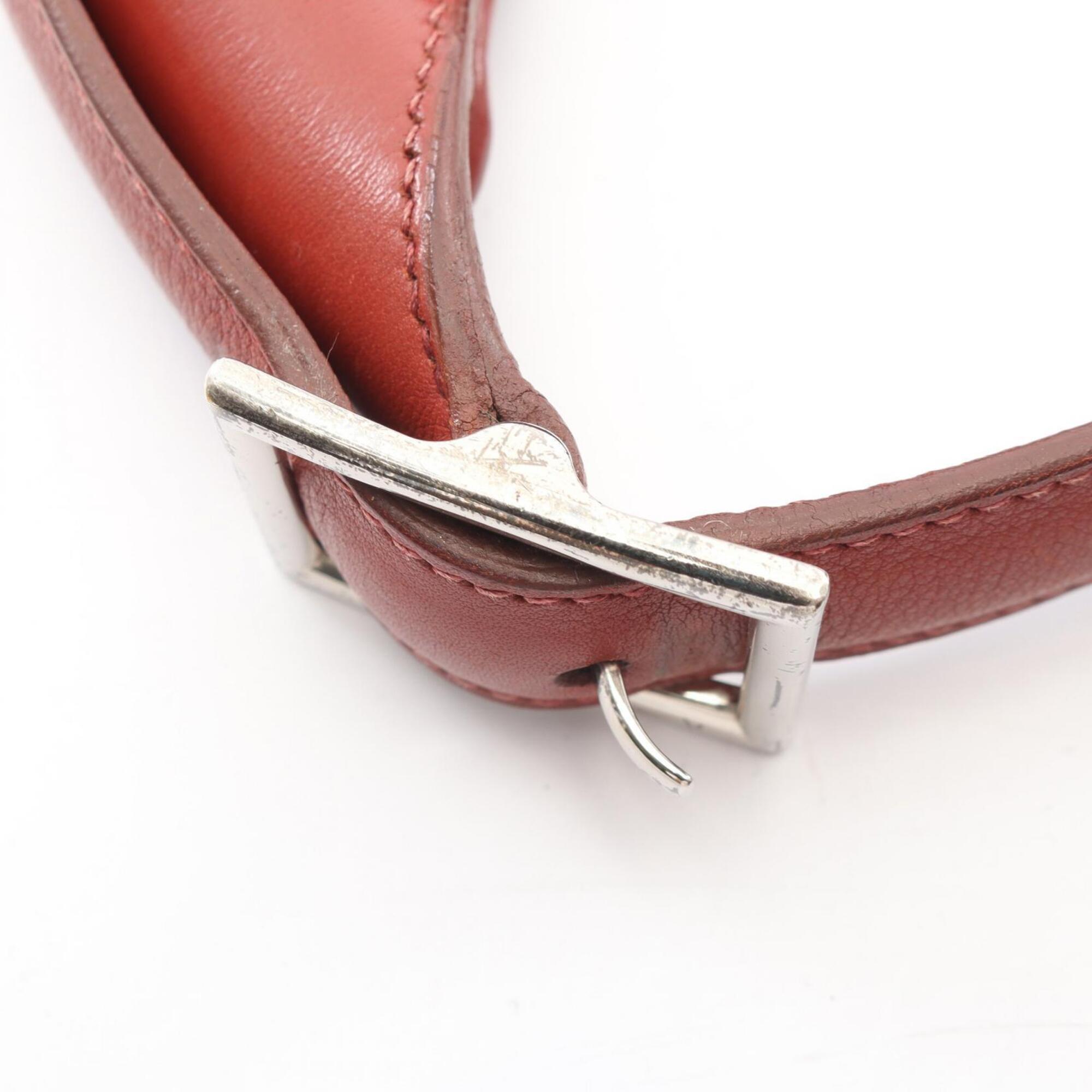Hermes Bordeaux Rouge H Taurillon Clemence Leather Shoulder Bag (Pre-Owned)
