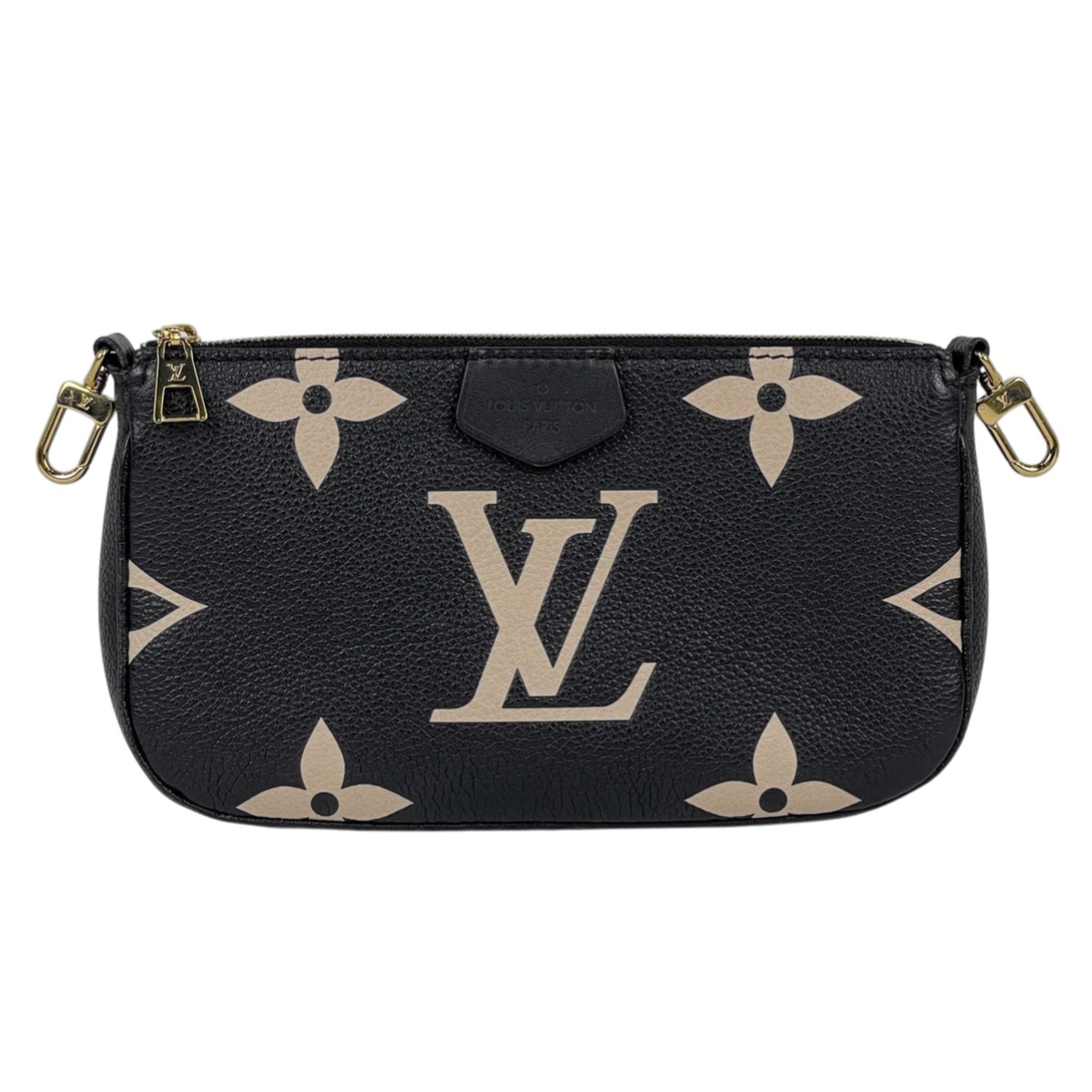 Louis Vuitton Beige Black Monogram Empreinte Pochette Shoulder Bag (Pre-Owned)