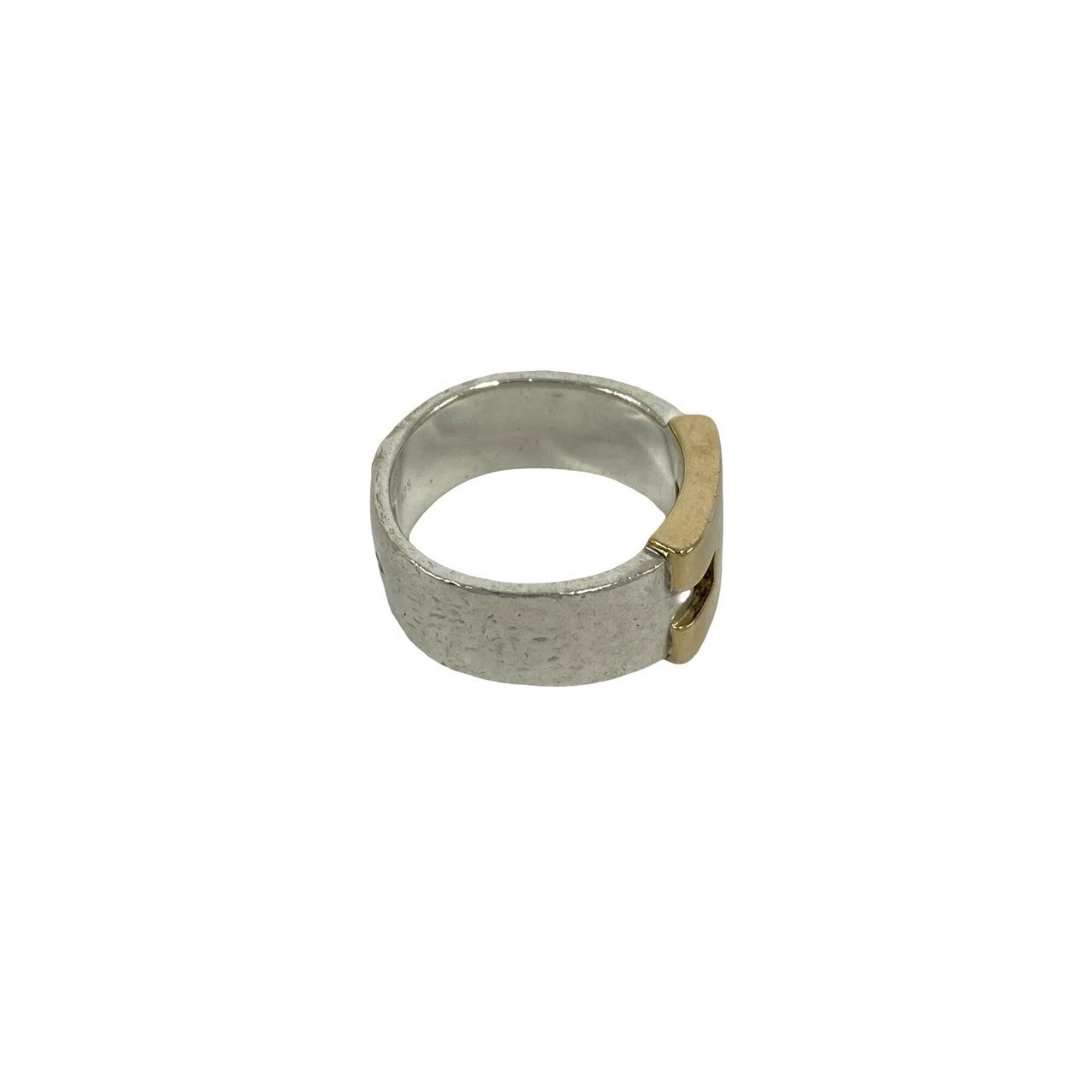 Hermes Gold Silver Yellow Gold (18K) Silver 925 Band Ring (Pre-Owned)