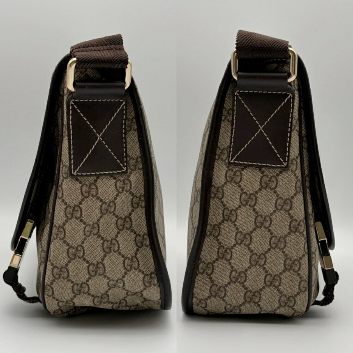 Gucci Beige Brown Pvc Leather Shoulder Bag (Pre-Owned)