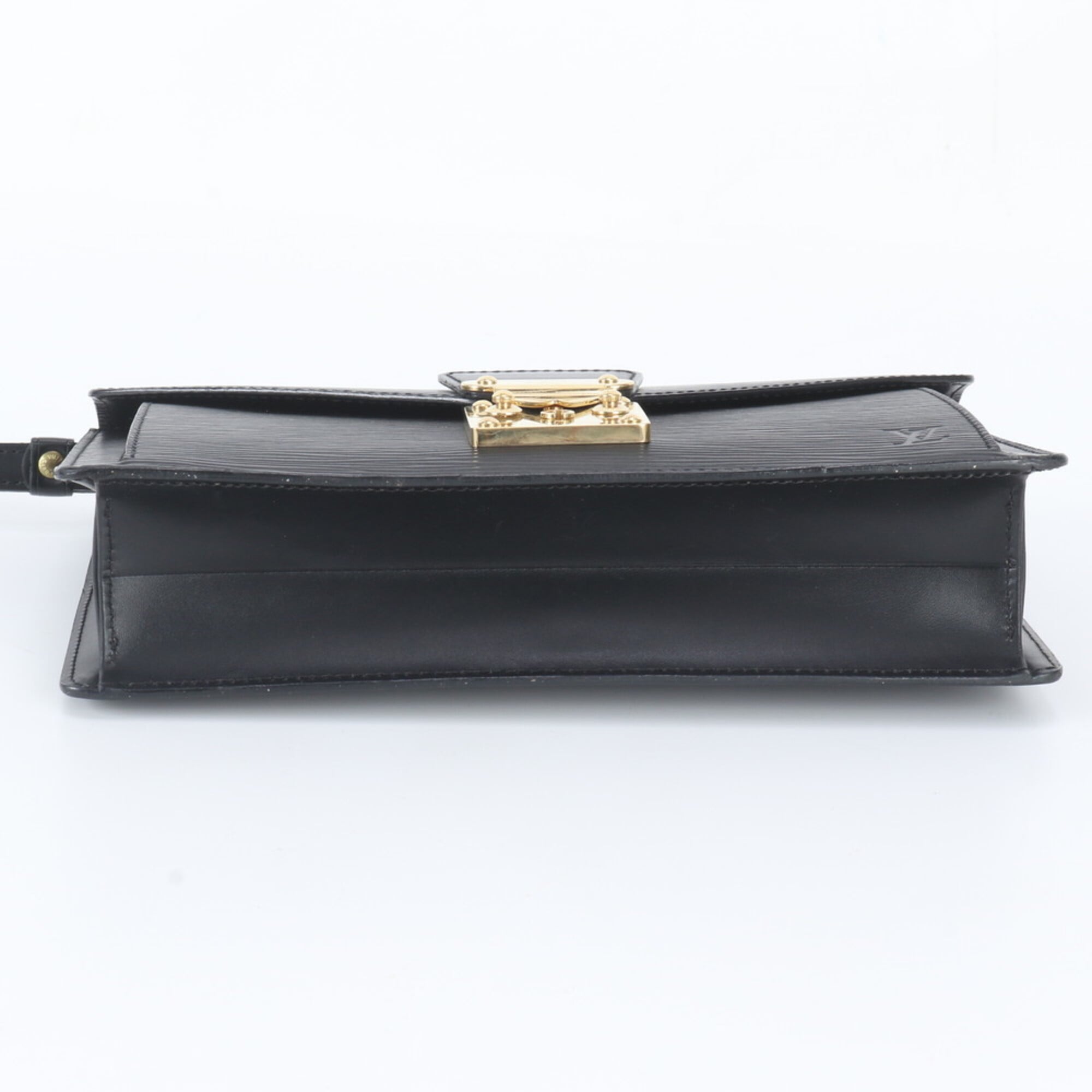 Louis Vuitton Noir Leather Clutch Bag Pochette Pouch (Pre-Owned)