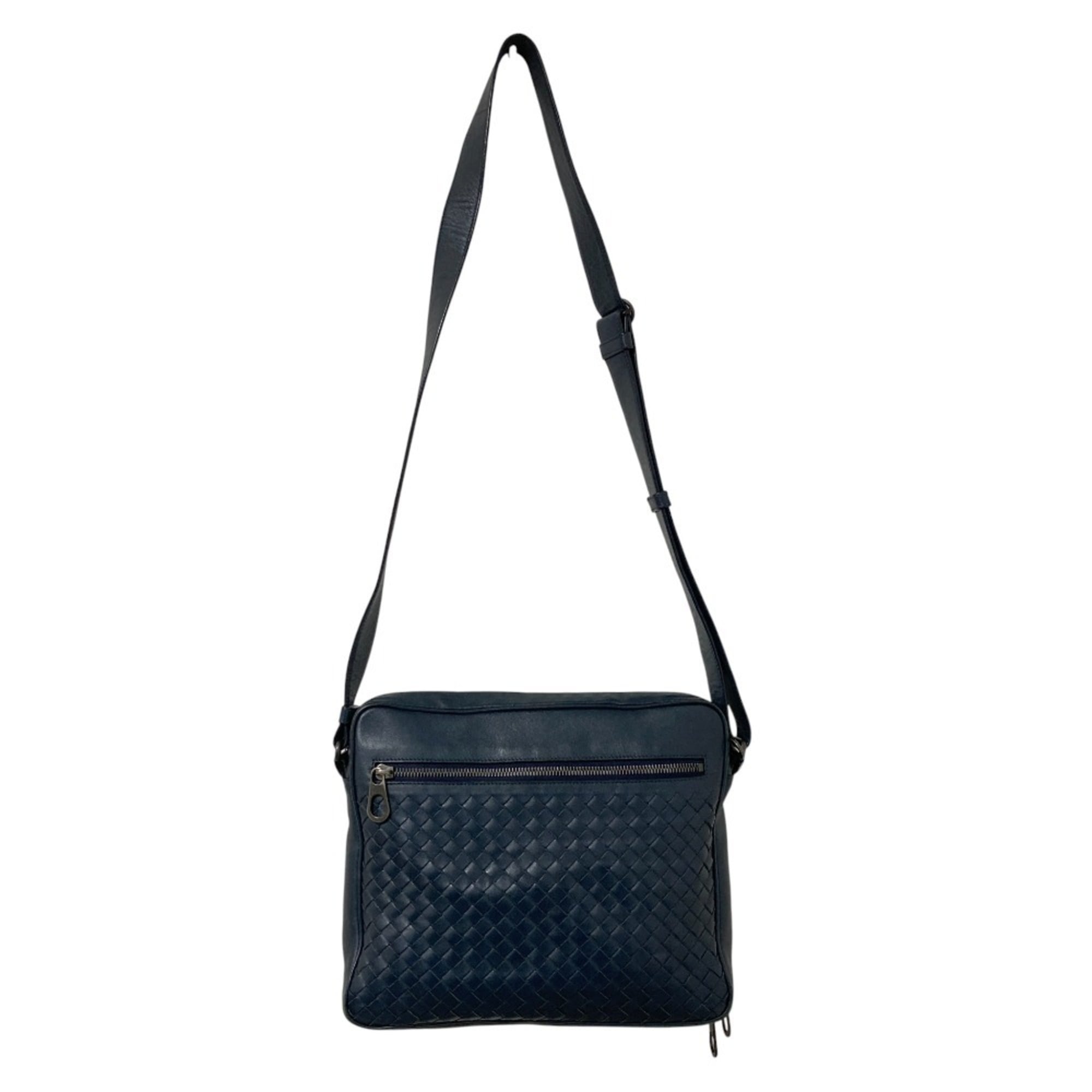 Bottega Veneta Navy Messenger Bag Shoulder Bag (Pre-Owned)