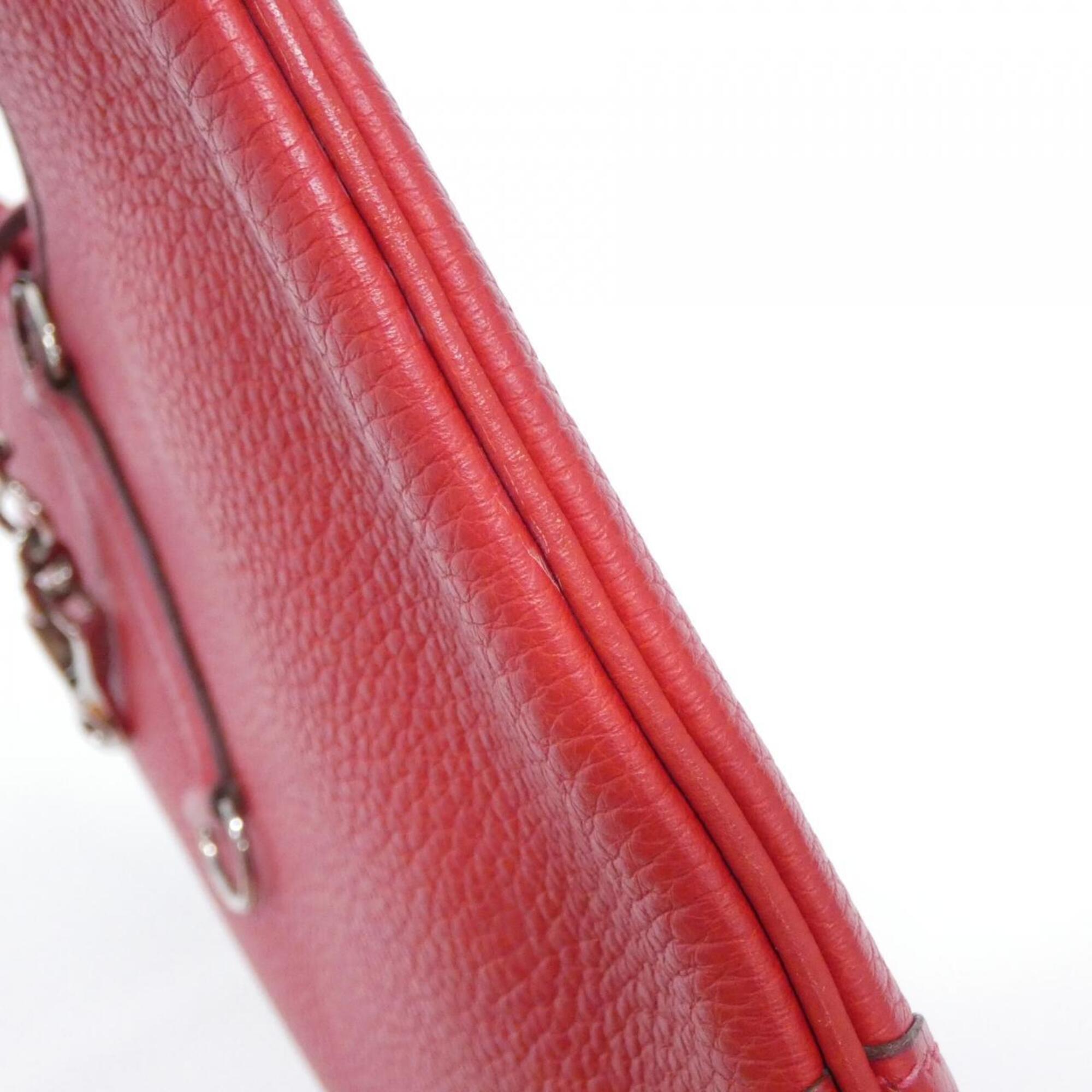 Hermes Trim Rouge Vif Taurillon Clemence Leather Shoulder Bag (Pre-Owned)