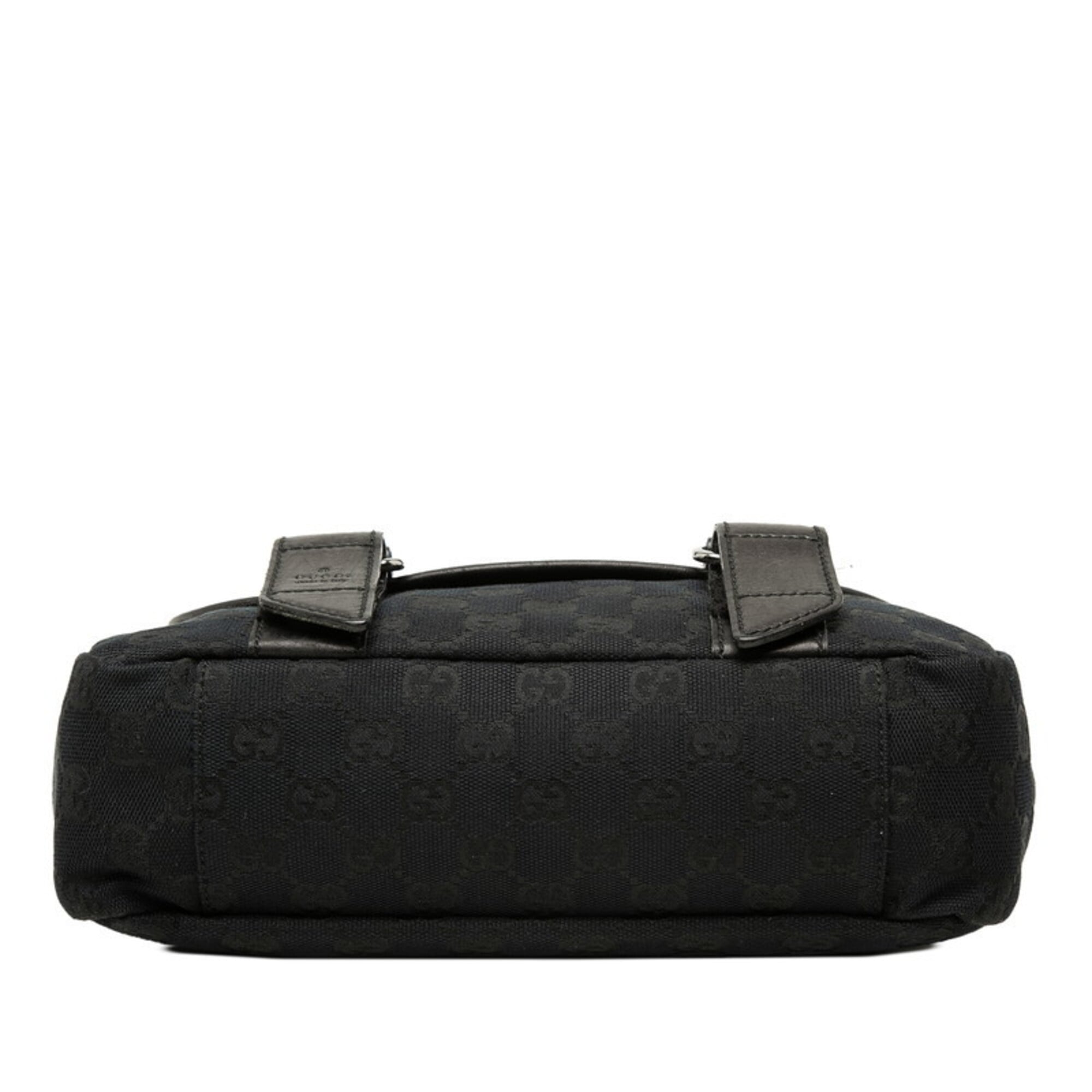 Gucci Black Canvas Leather Shoulder Bag (Pre-Owned)