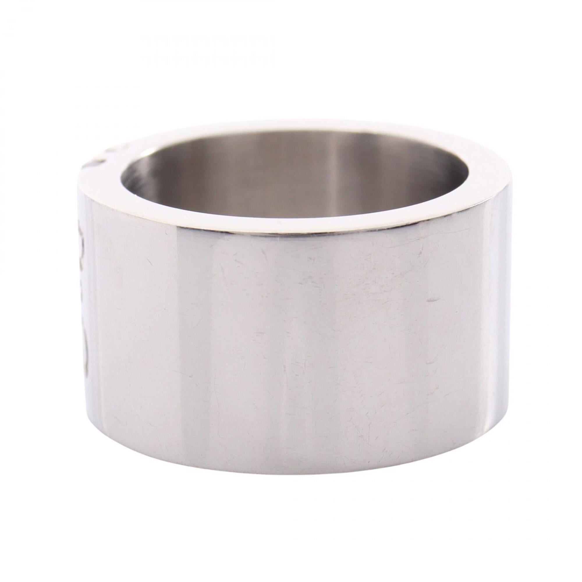Dolce & Gabbana Silver Black Metal Band Ring (Pre-Owned)