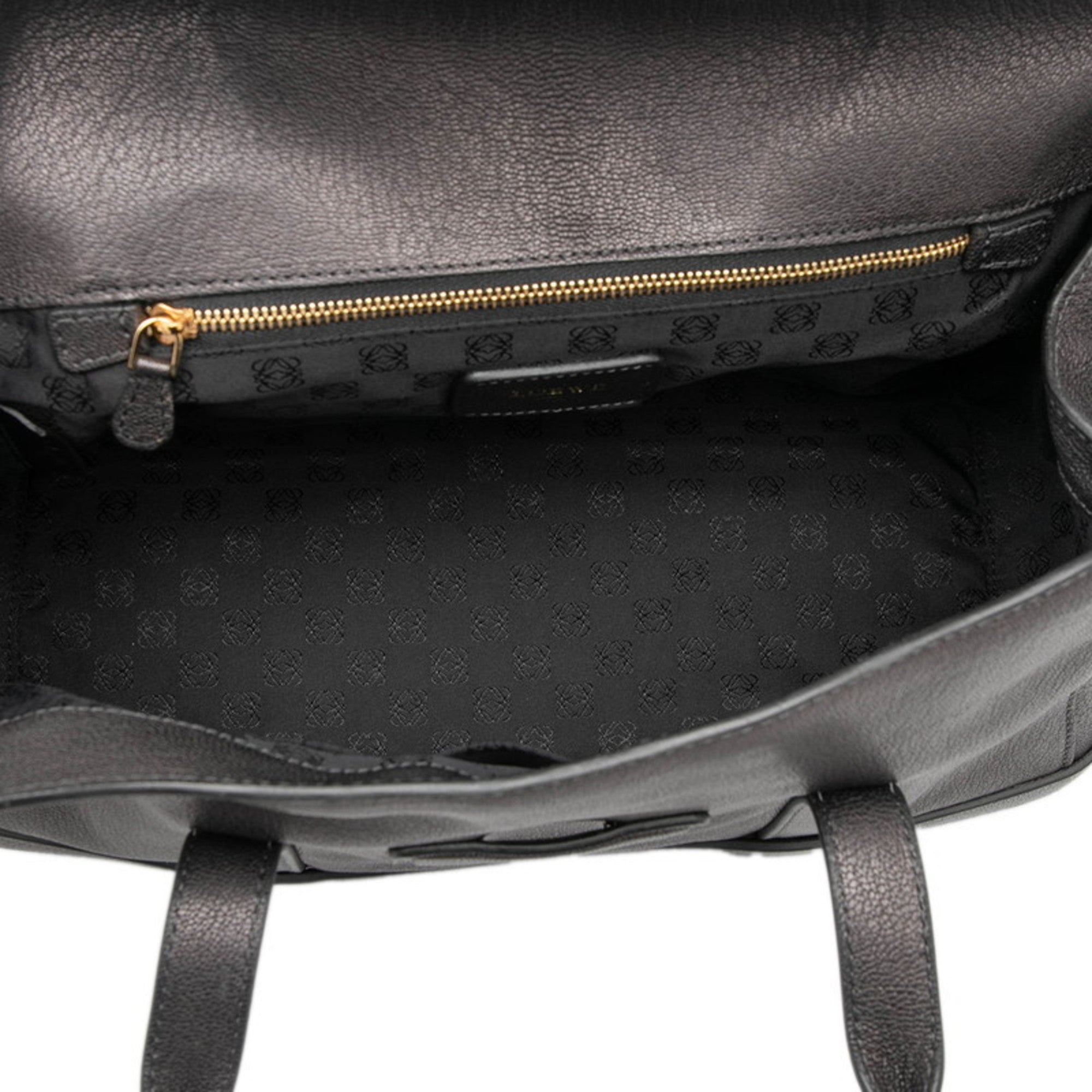 Loewe Charcoal Gray Leather Handbag (Pre-Owned)