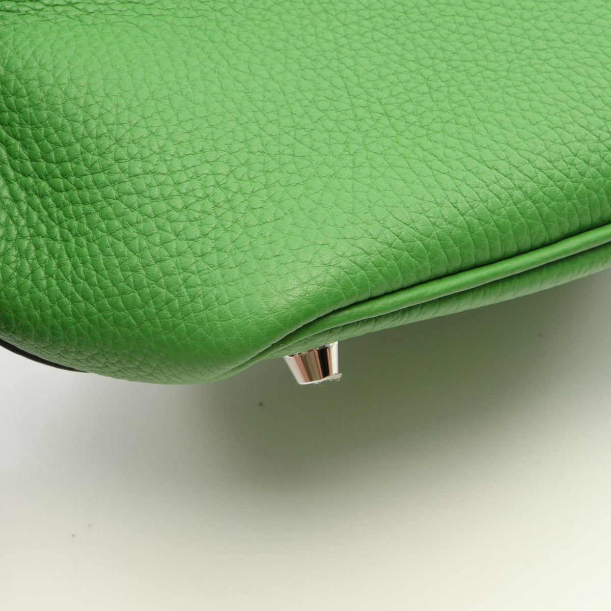 Hermes Blue Green Taurillon Clemence Leather Leather Handbag (Pre-Owned)
