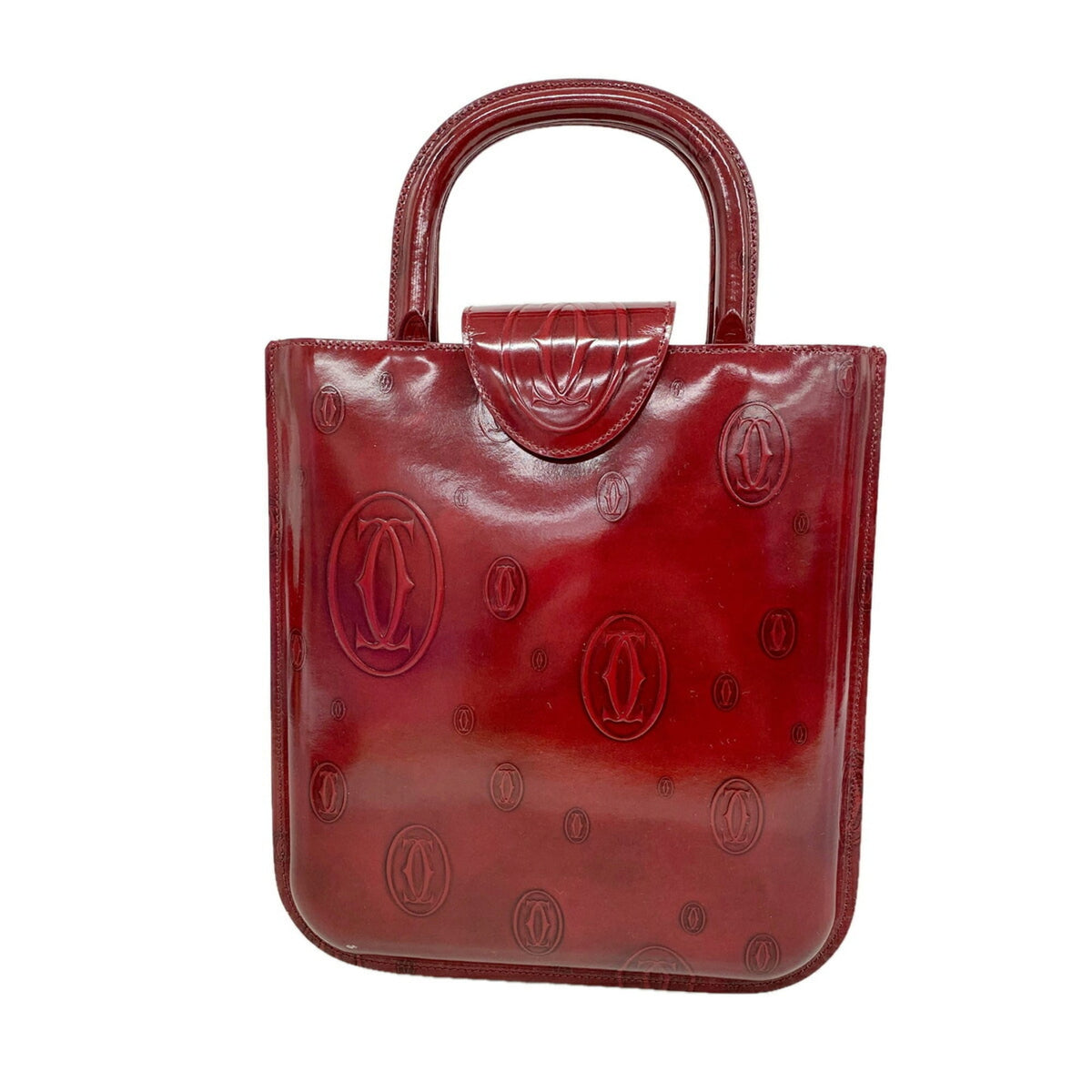 Cartier Bordeaux Patent Leather Handbag (Pre-Owned)