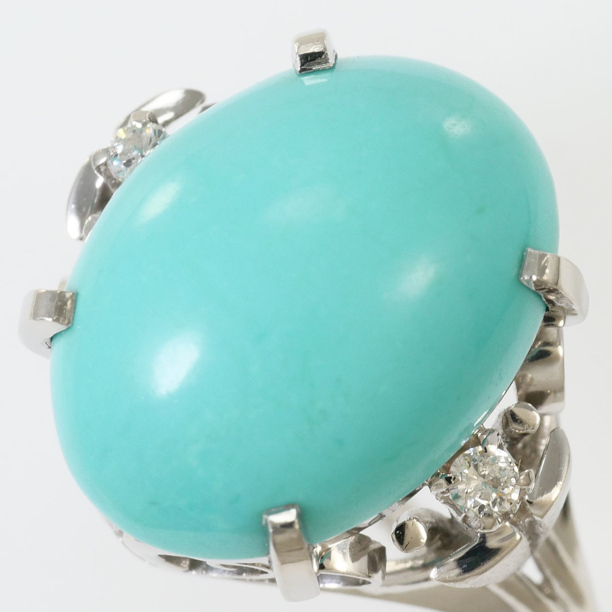 Unbranded Platinum Turquoise Platinum 900 Band Ring (Pre-Owned)