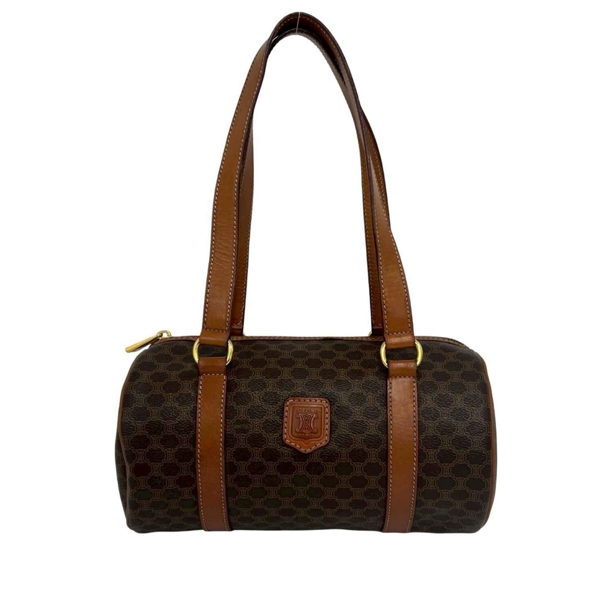 Celine Brown Leather Pvc Handbag Tote Bag (Pre-Owned)