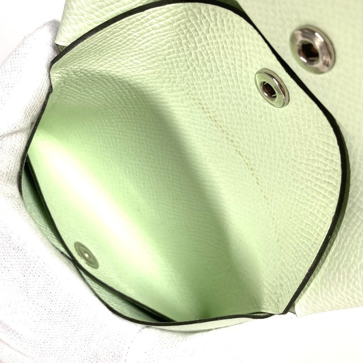 Hermes Light Green Epsom Leather Coin Purse/Coin Case (Pre-Owned)