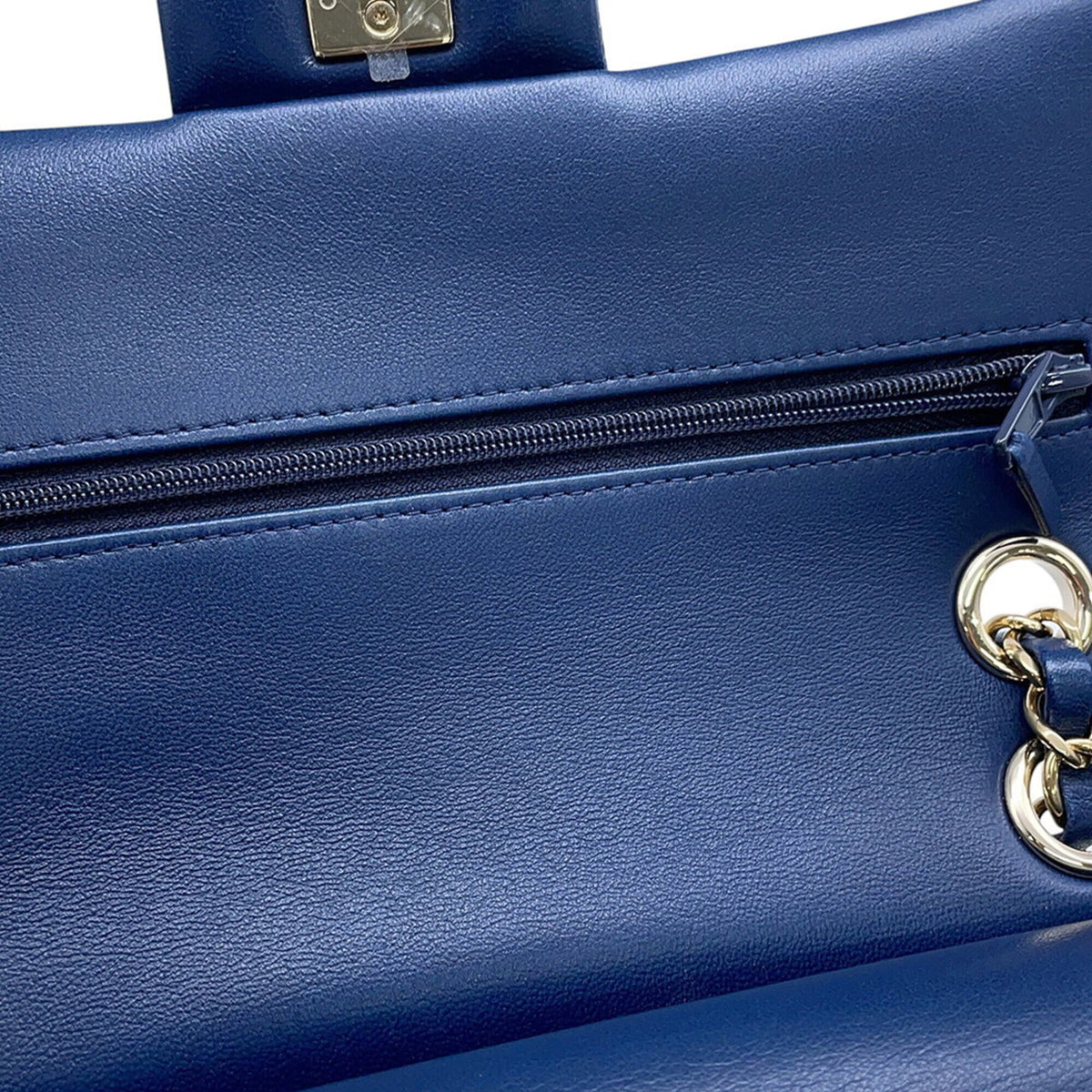 Chanel Blue Champagne Gold Denim Handbag Shoulder Bag (Pre-Owned)