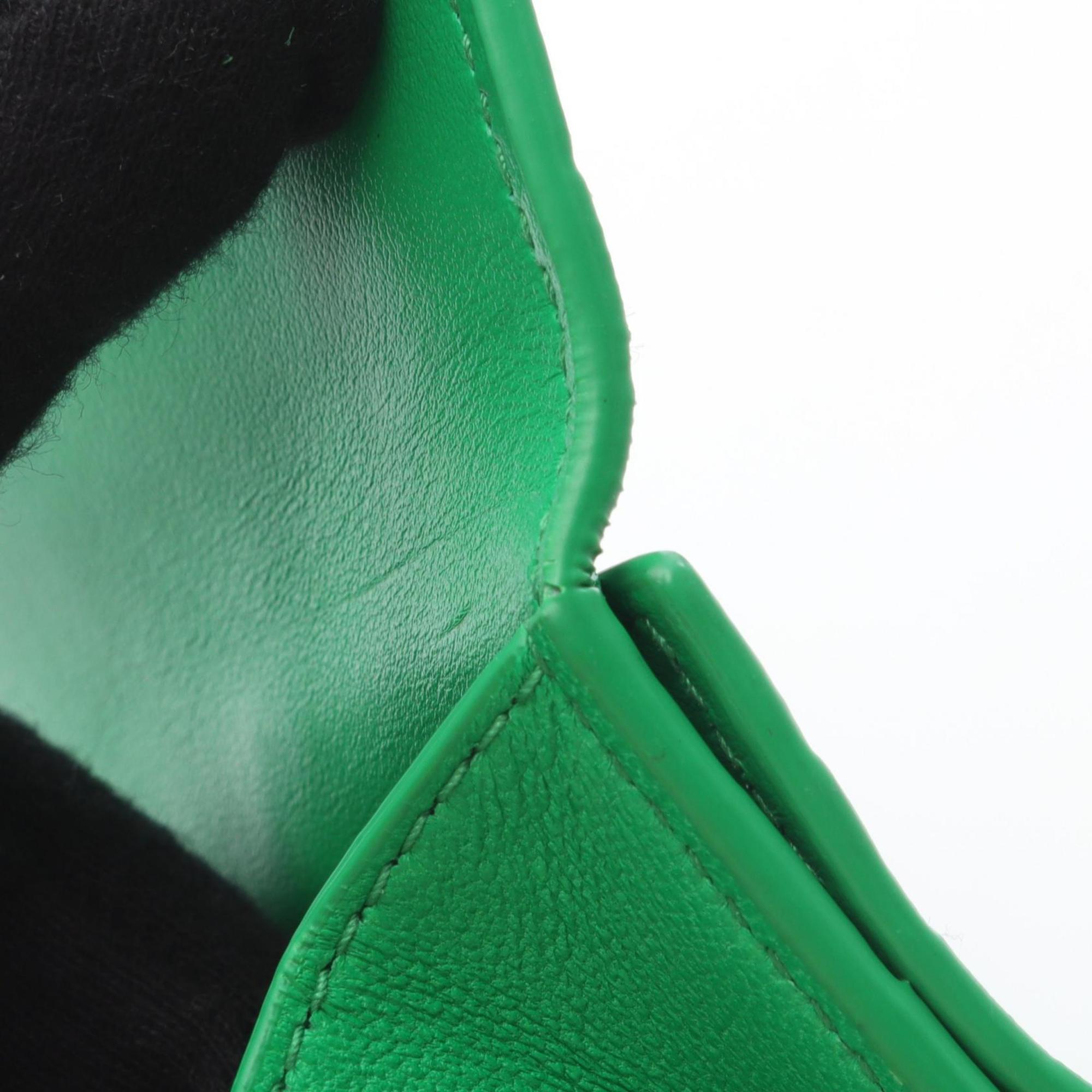 Bottega Veneta Green Leather Coin Purse/Coin Case (Pre-Owned)