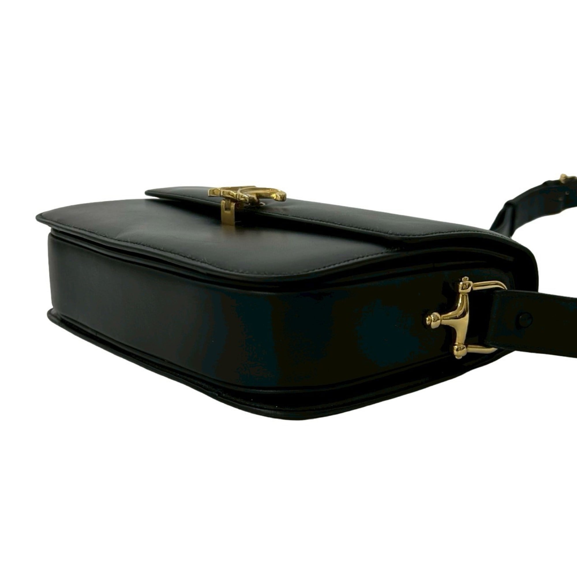 Celine Black Leather Pochette Shoulder Bag (Pre-Owned)