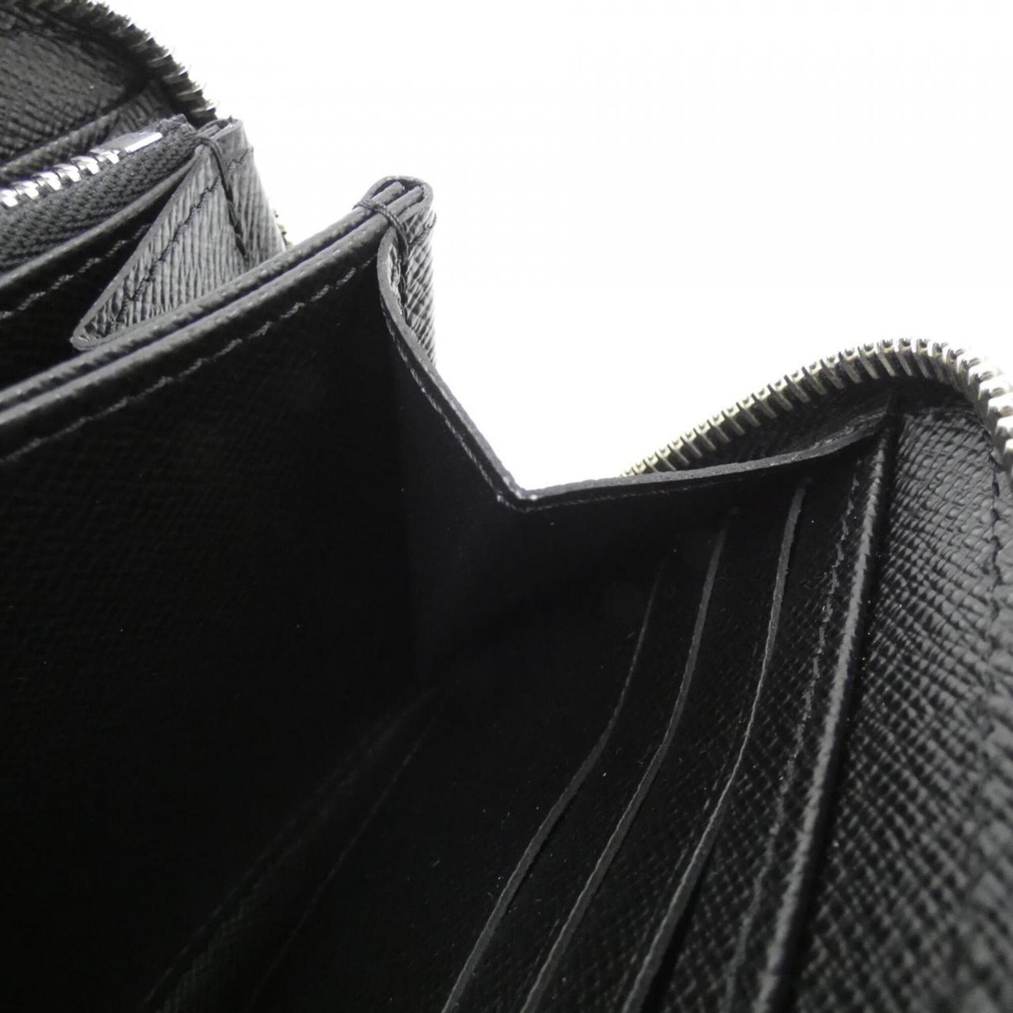 Louis Vuitton Black Leather Long Wallet (Bi-Fold) (Pre-Owned)
