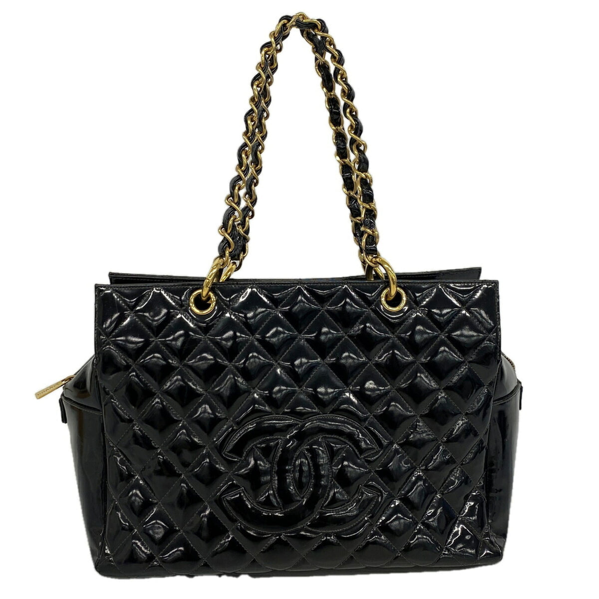 Chanel Black Patent Leather Tote Bag (Pre-Owned)