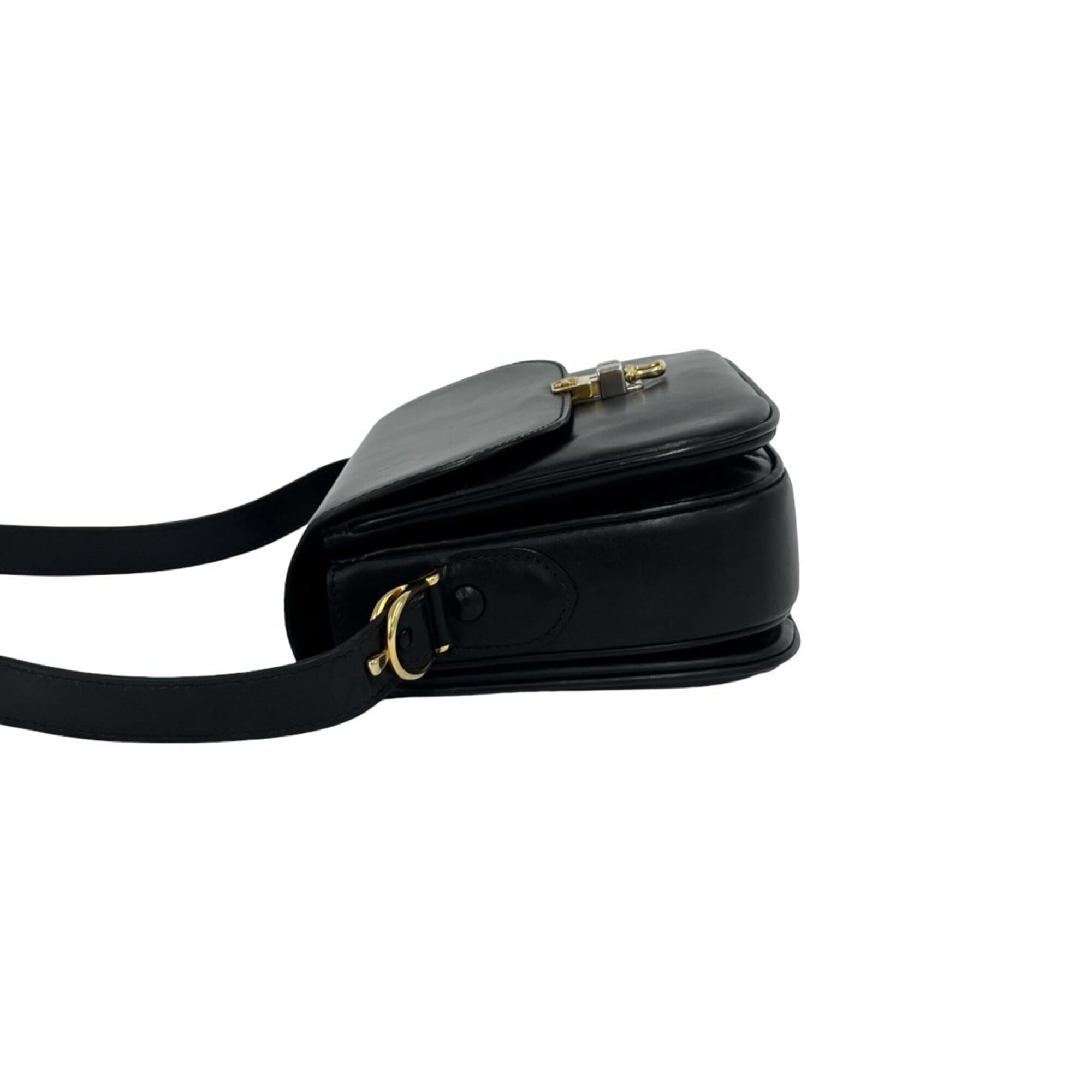 Celine Black Leather Pochette Shoulder Bag (Pre-Owned)