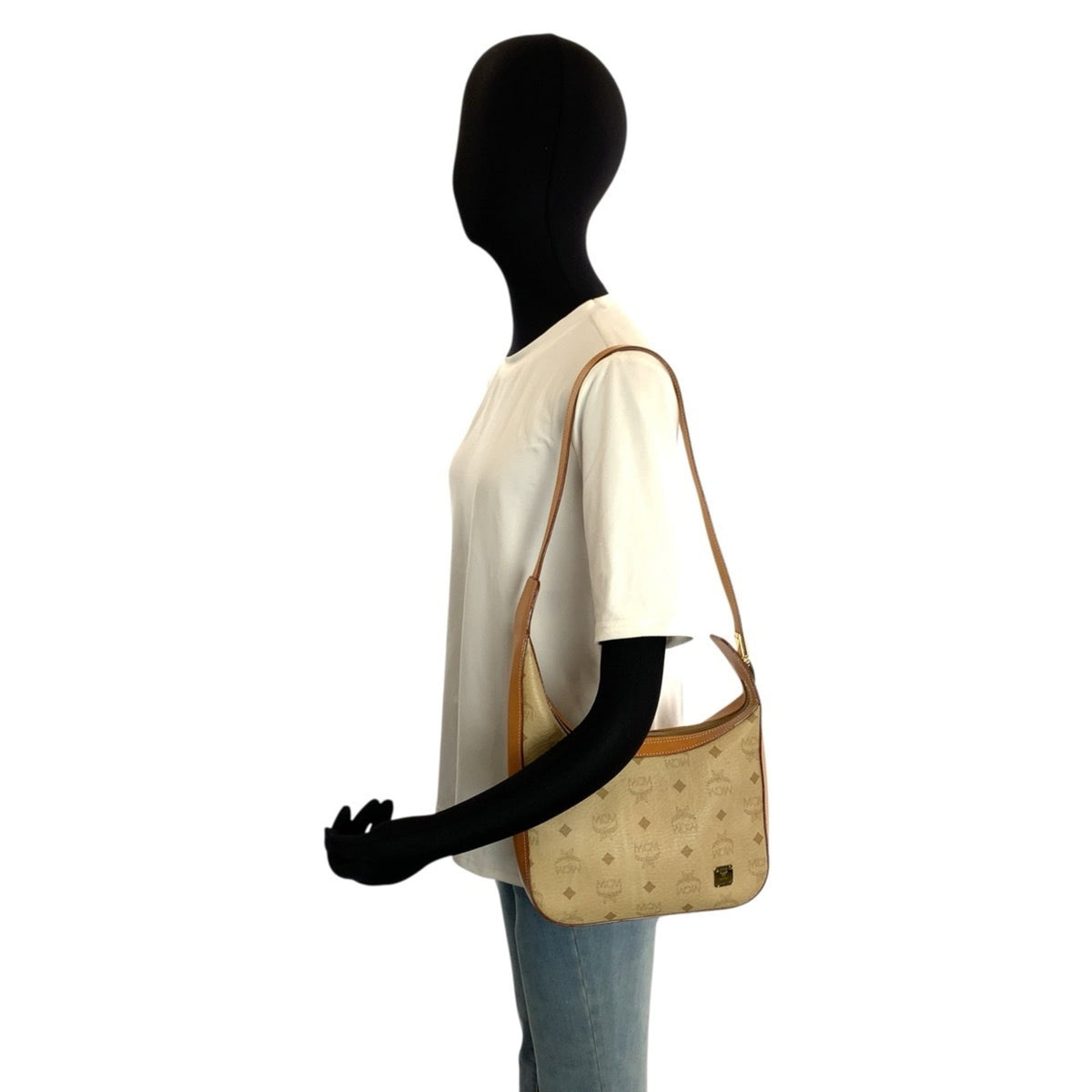 Mcm Beige Brown Leather Shoulder Bag (Pre-Owned)