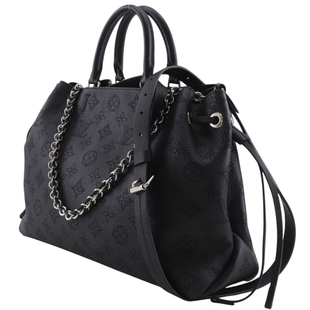 Louis Vuitton Black Noir Monogram Mahina Leather Handbag (Pre-Owned)