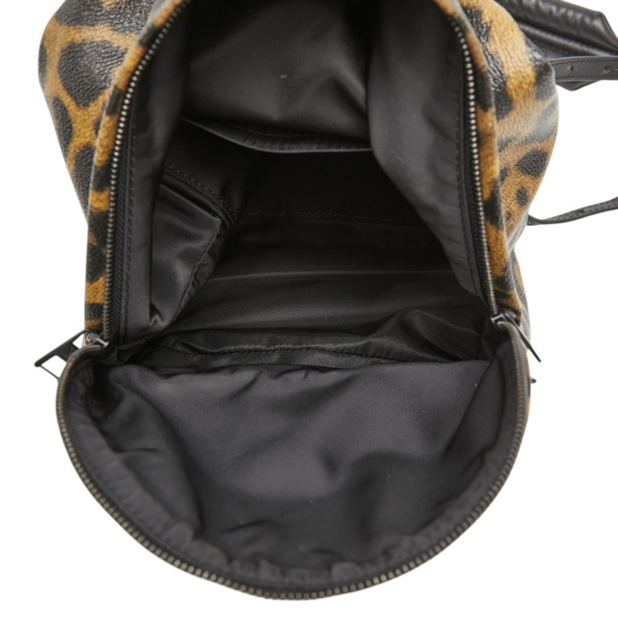 Louis Vuitton Black Brown Leopard Pvc Leather Backpack Basket (Pre-Owned)
