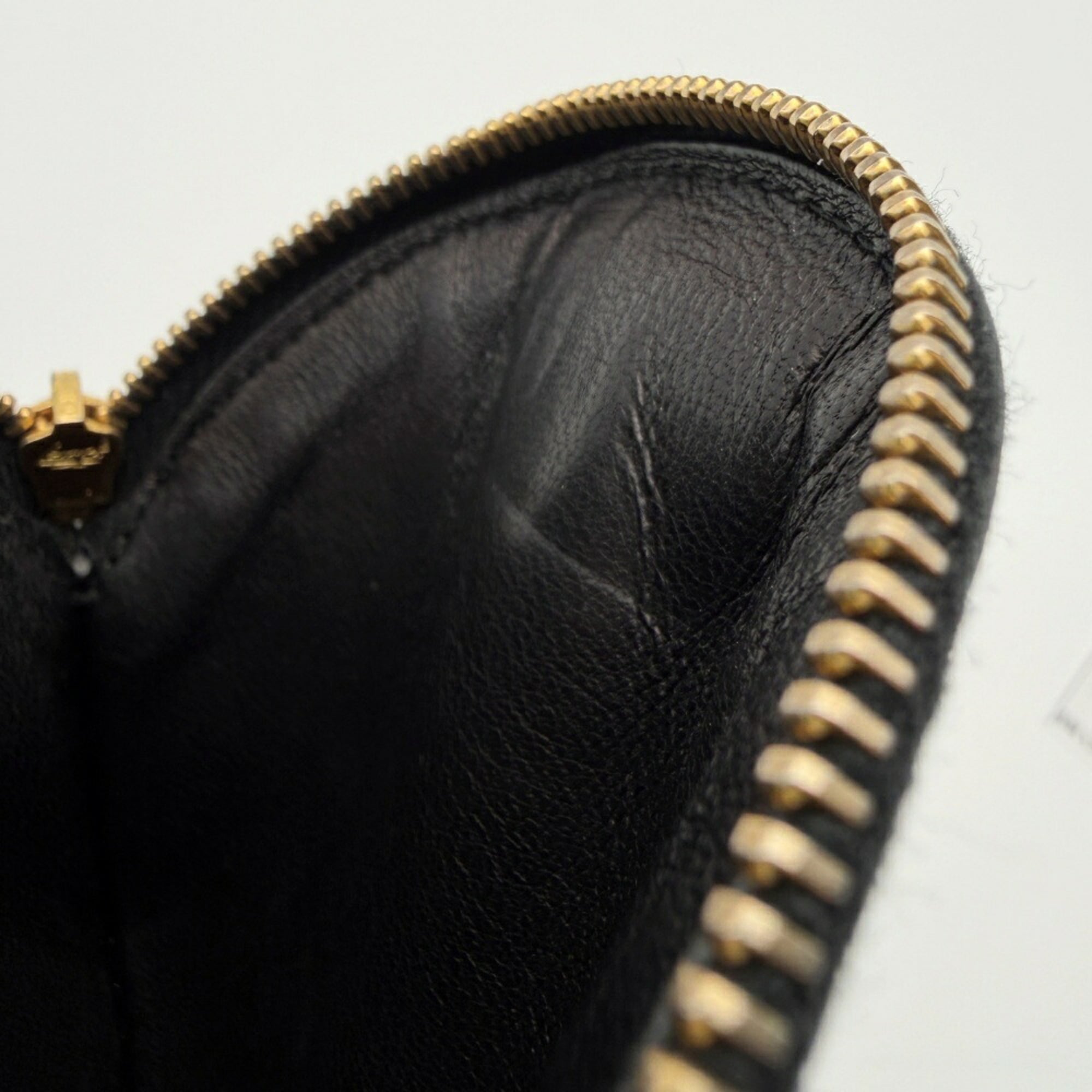Prada Saffiano Black Nappa Leather Saffiano Coin Purse/Coin Case (Pre-Owned)