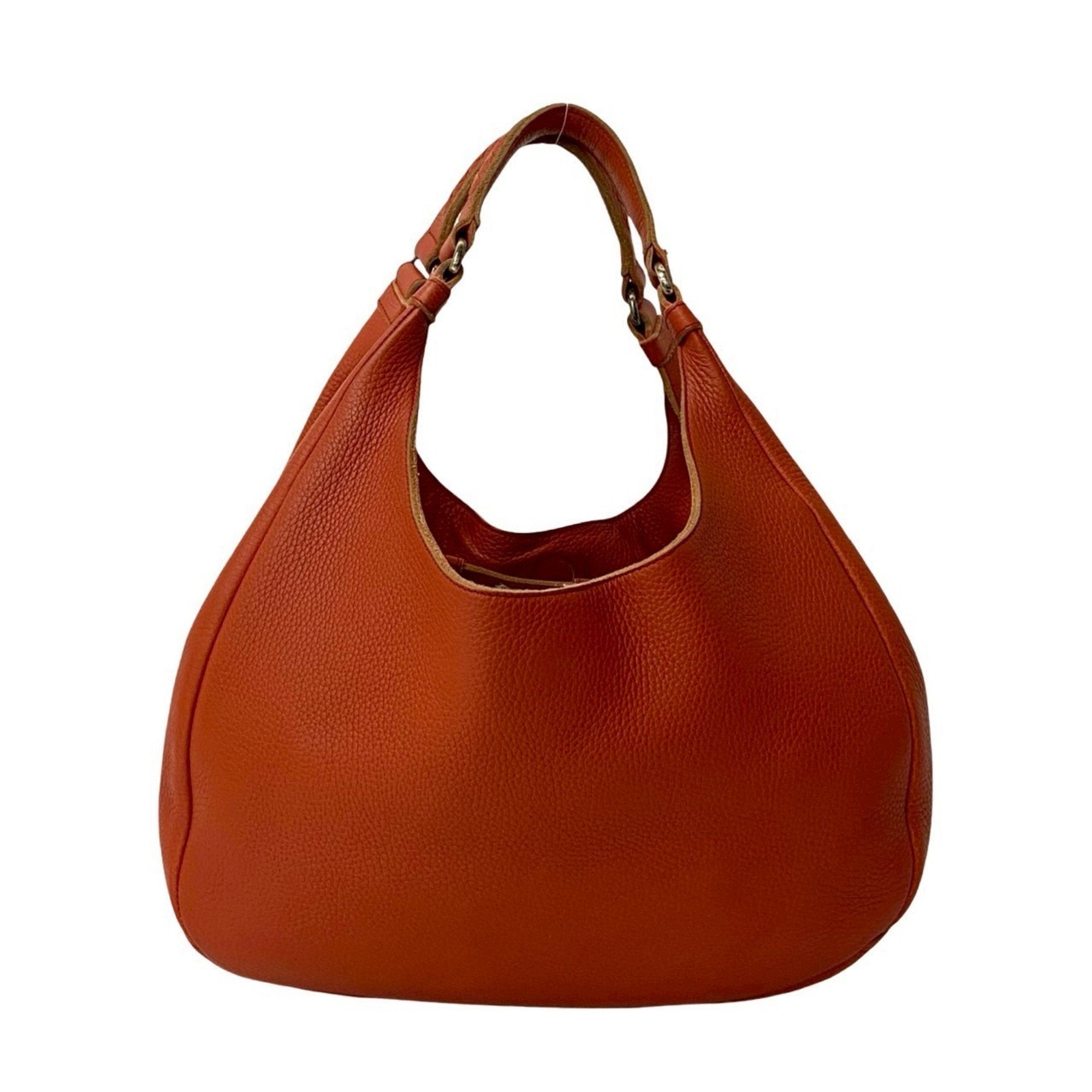 Bottega Veneta Orange Leather Handbag Tote Bag (Pre-Owned)