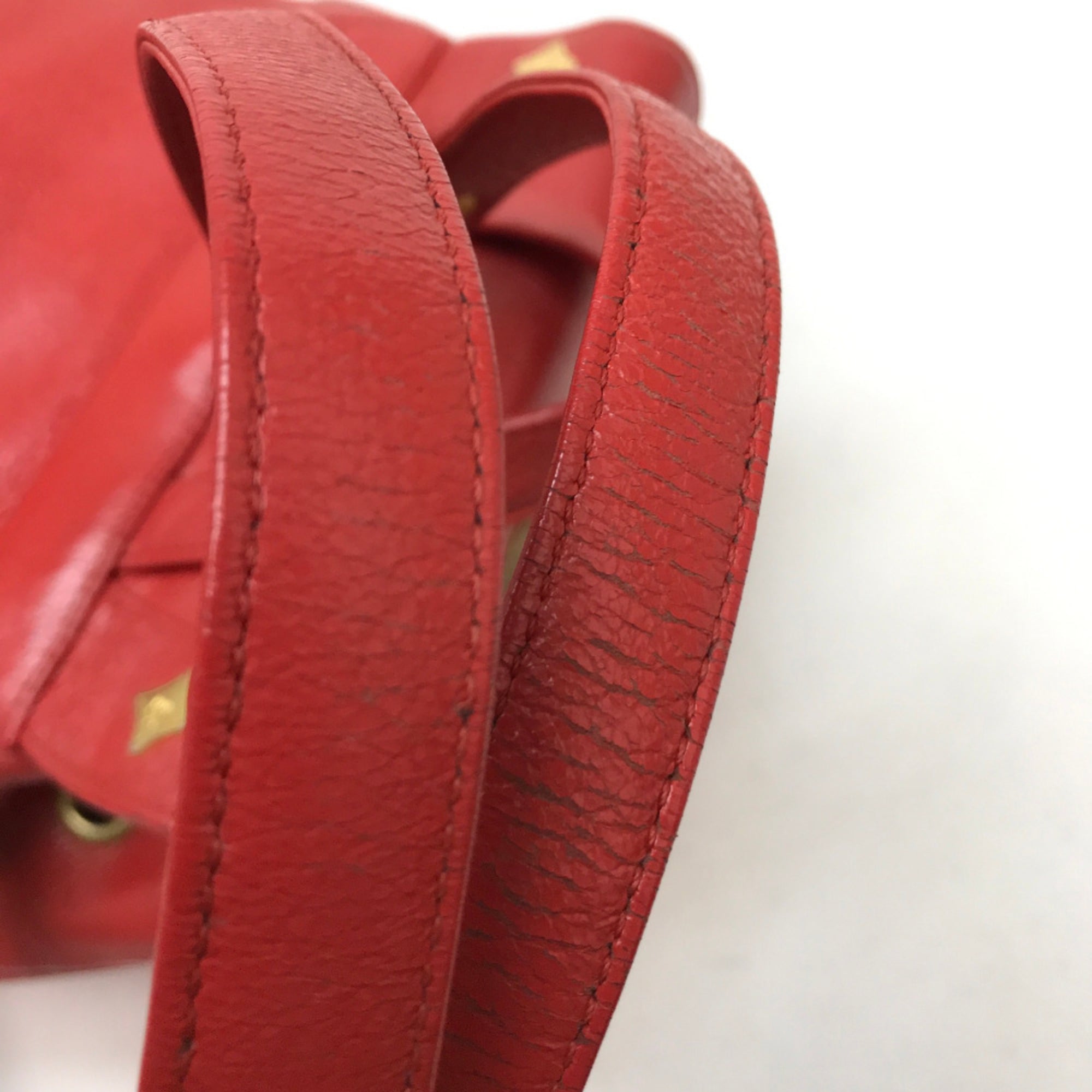 Mcm Red Color Leather Backpack (Pre-Owned)