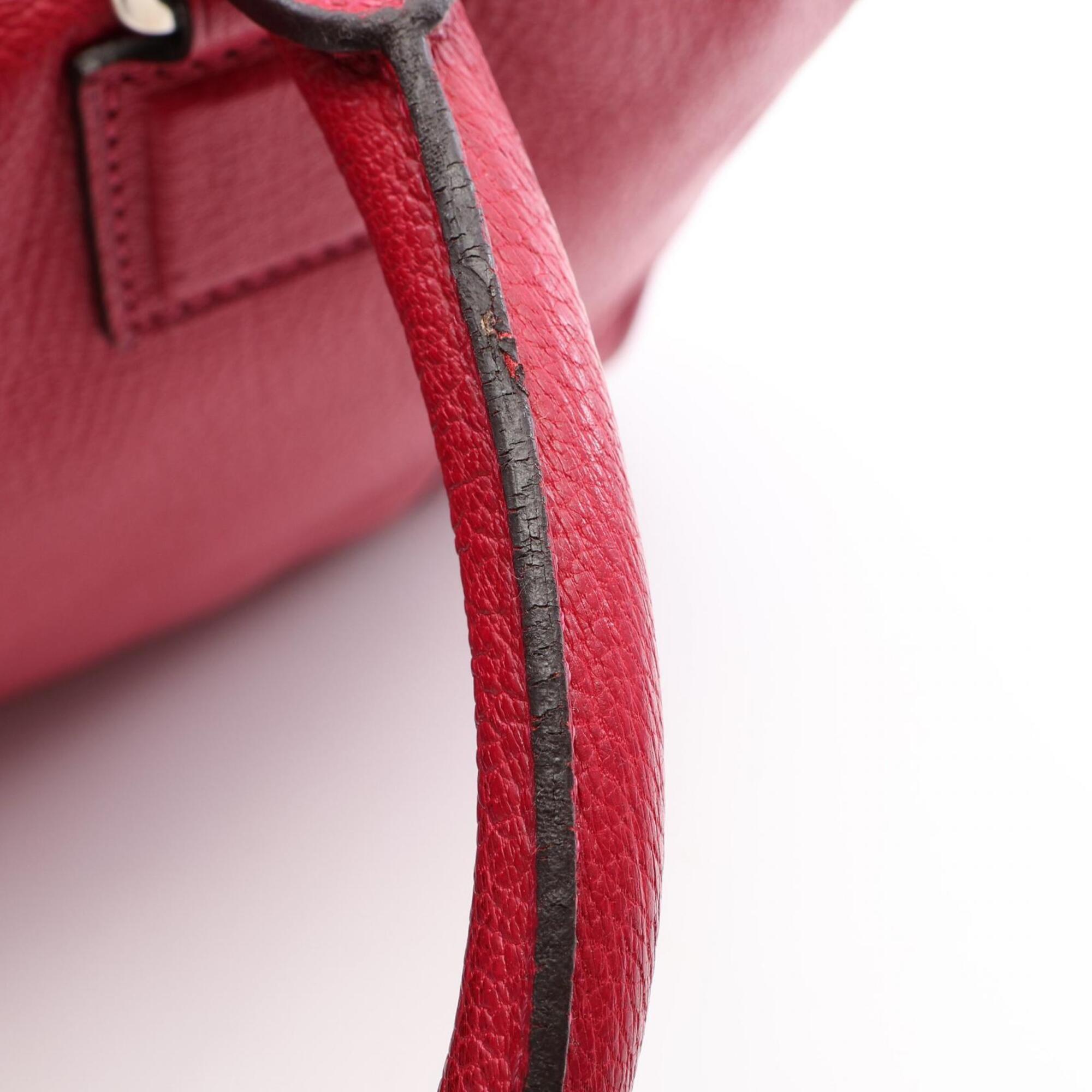 Loewe Red Color Leather Handbag (Pre-Owned)