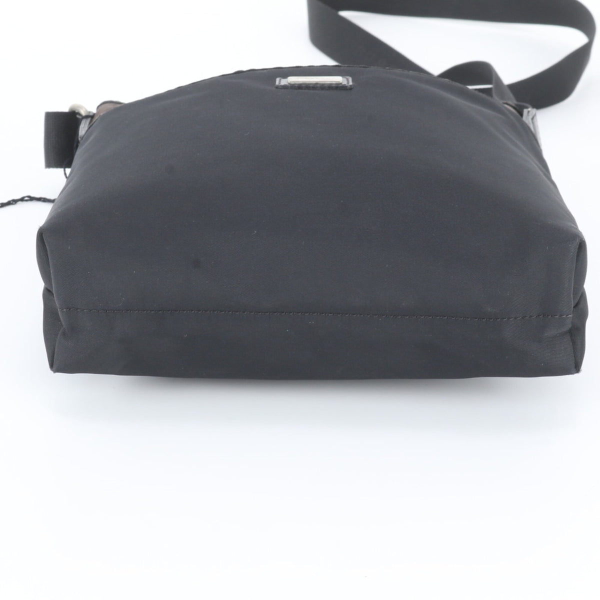 Burberry Black Leather Canvas Messenger Bag Shoulder Bag (Pre-Owned)