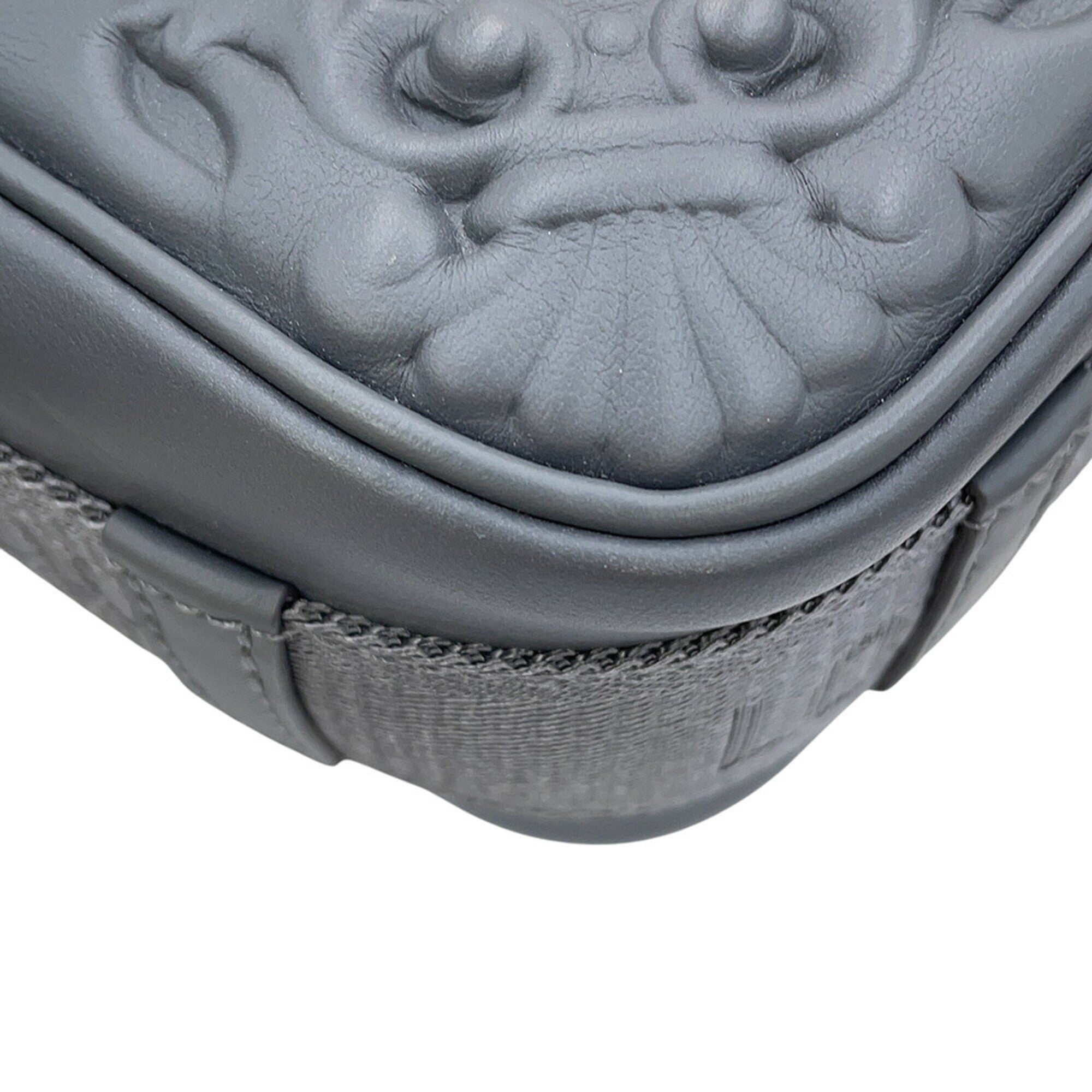 Louis Vuitton Gray Leather Handbag Shoulder Bag (Pre-Owned)
