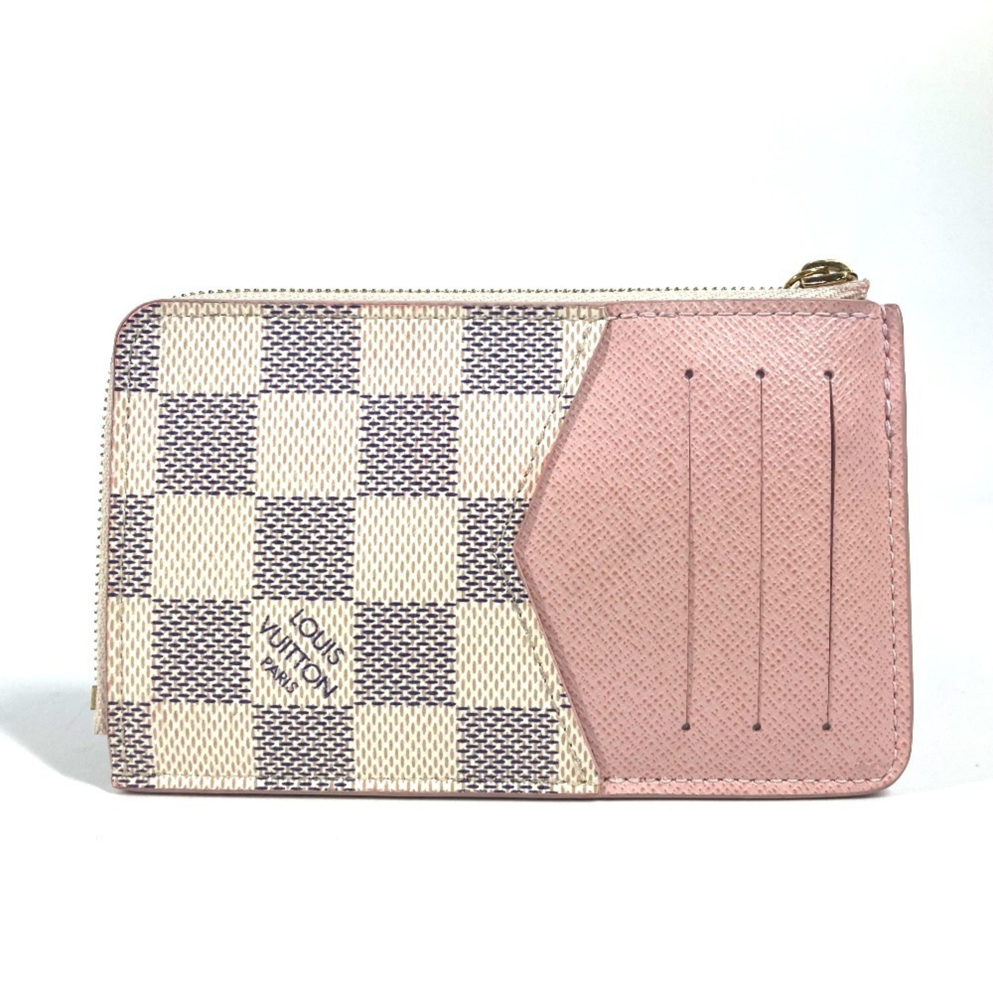 Louis Vuitton Pink White Damier Azur Coin Purse/Coin Case (Pre-Owned)