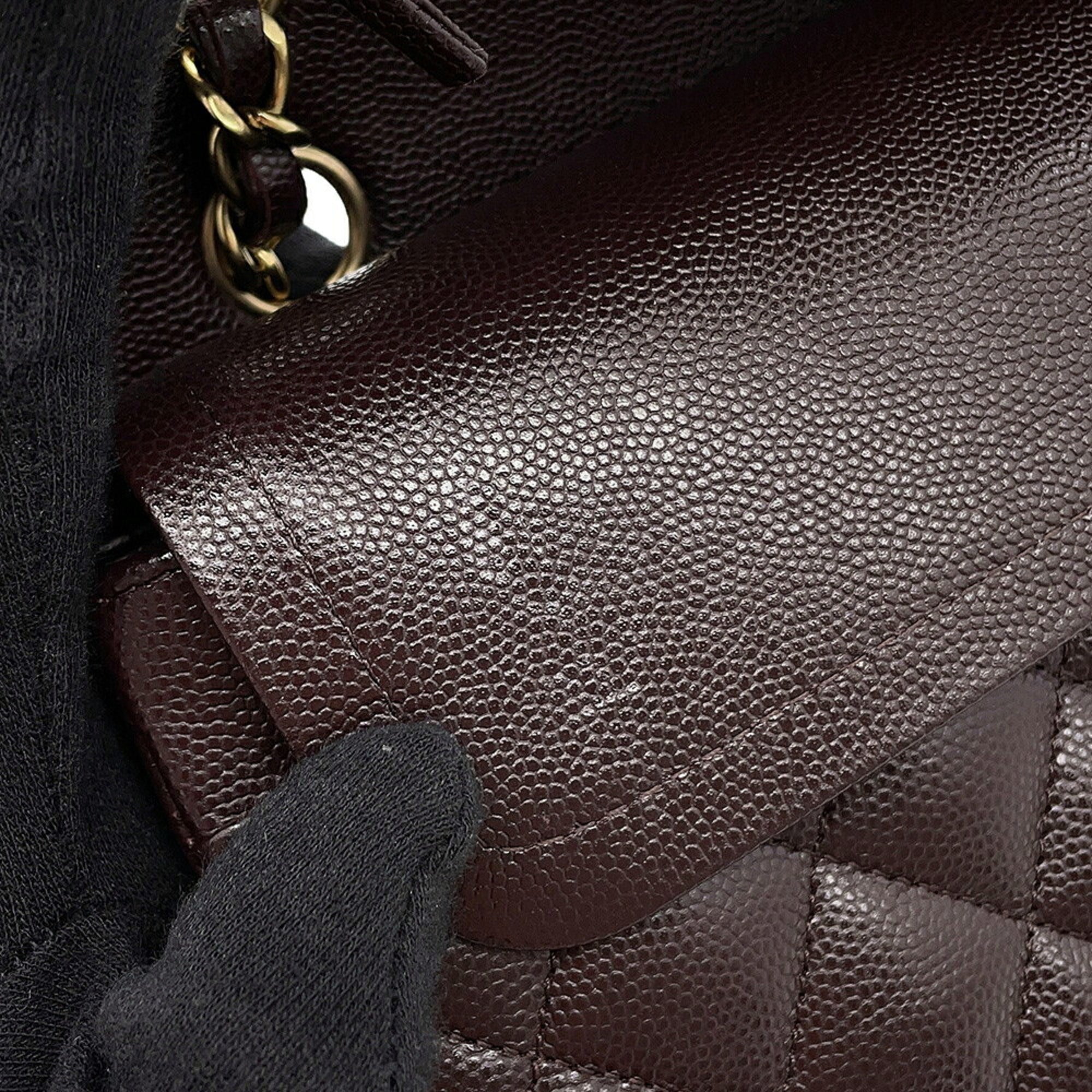 Chanel Matelasse Brown Grained Calfskin Handbag Shoulder Bag (Pre-Owned)