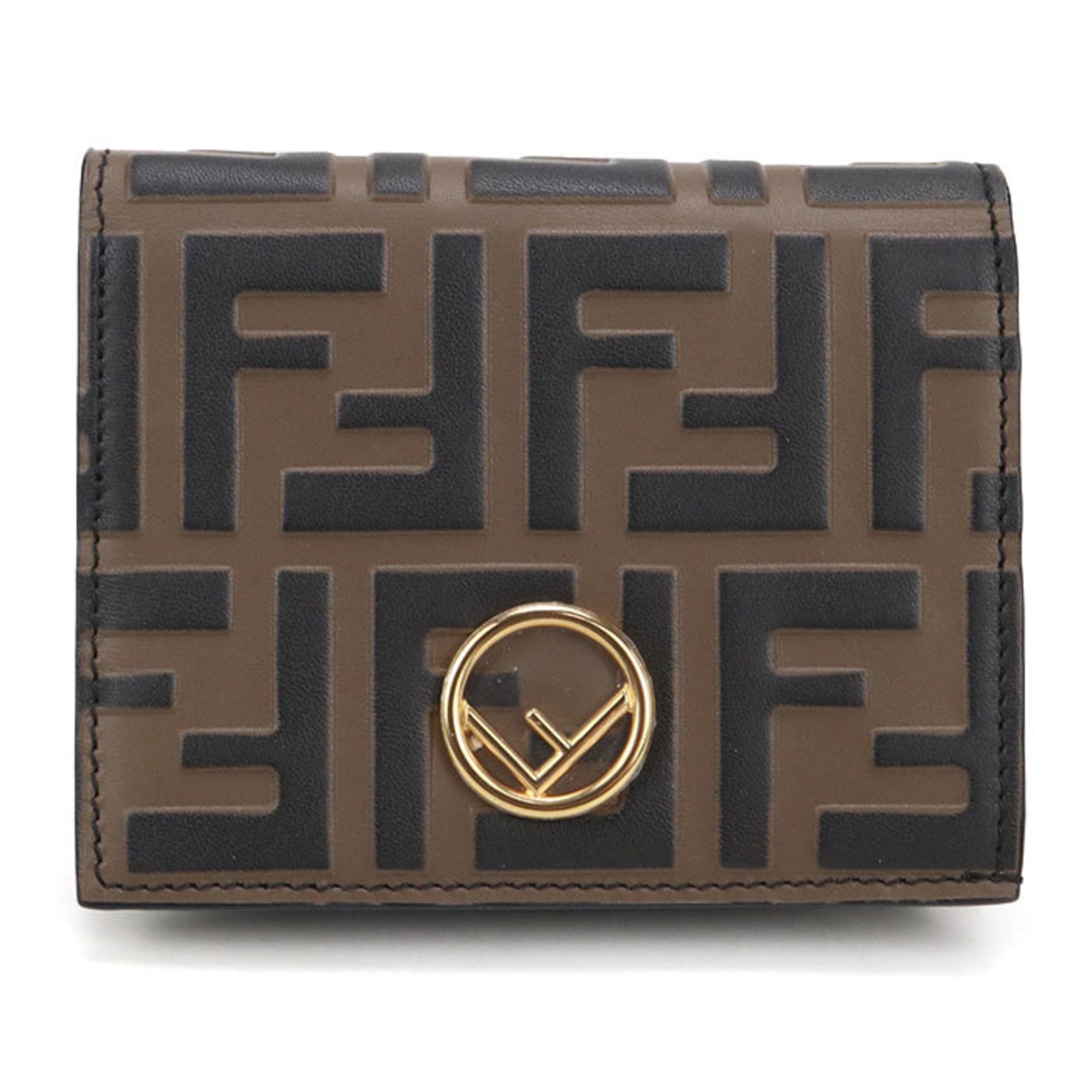 Fendi Zucca Brown Leather Wallet (Bi-Fold) (Pre-Owned)