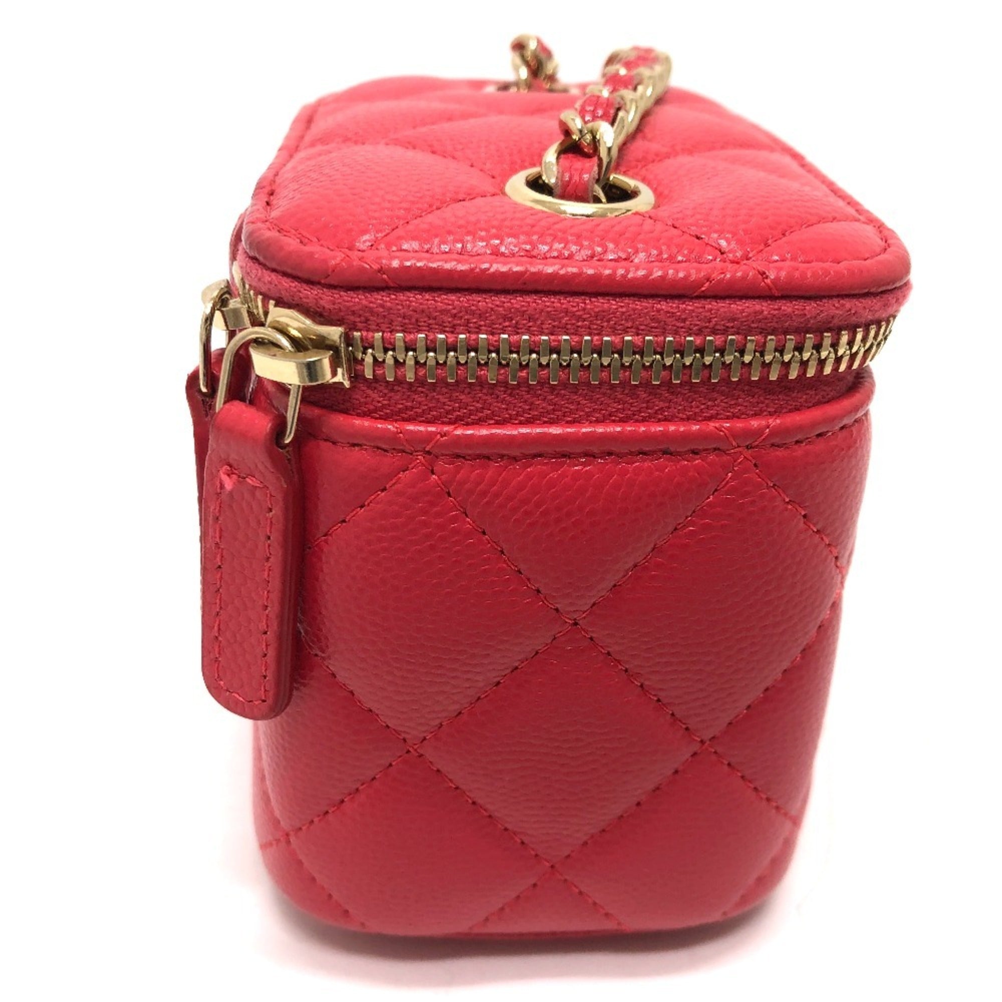 Chanel Pink Caviar Leather Shoulder Bag Vanity Bag (Pre-Owned)