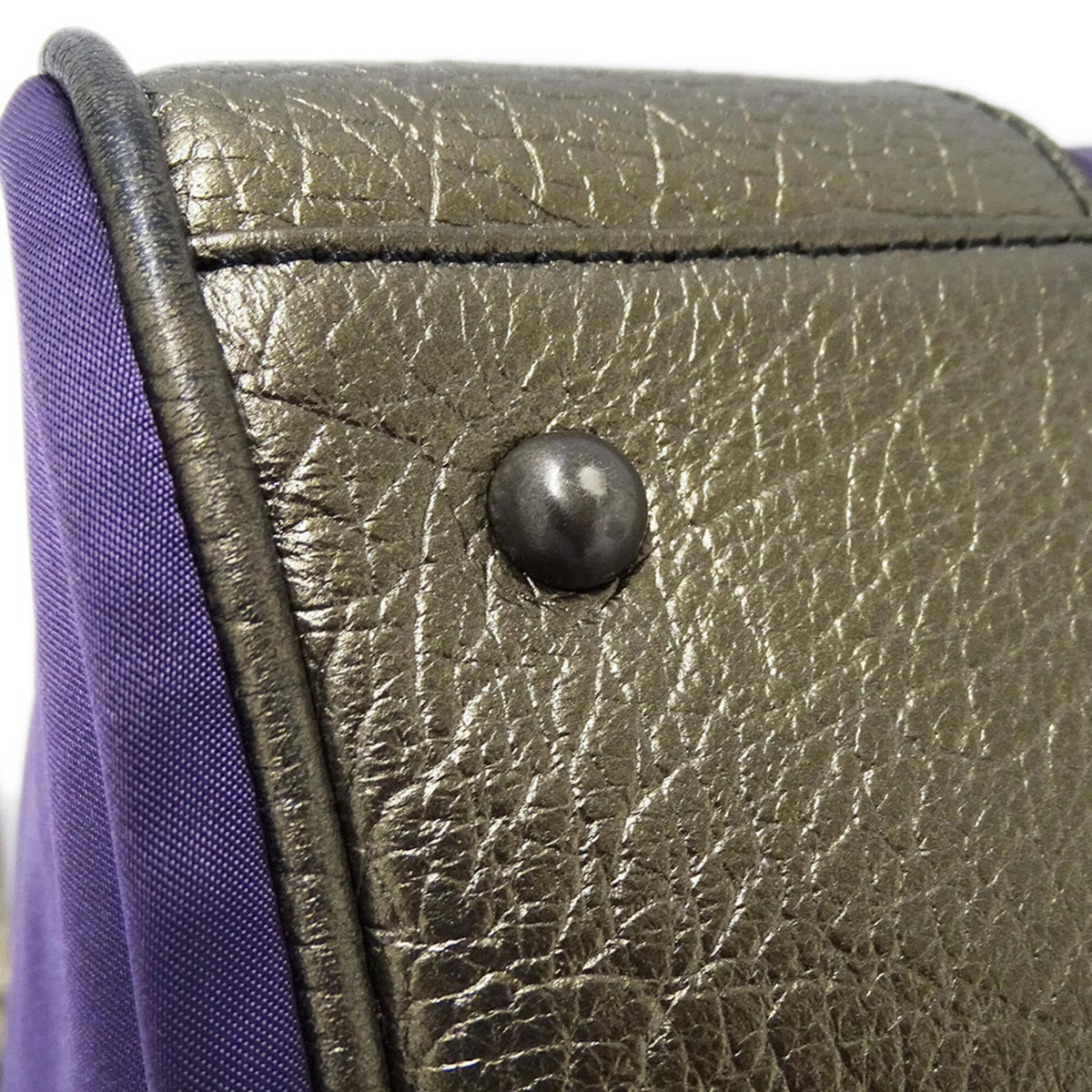 Burberry Bronze Purple Nylon Handbag Pouch Tote Bag (Pre-Owned)