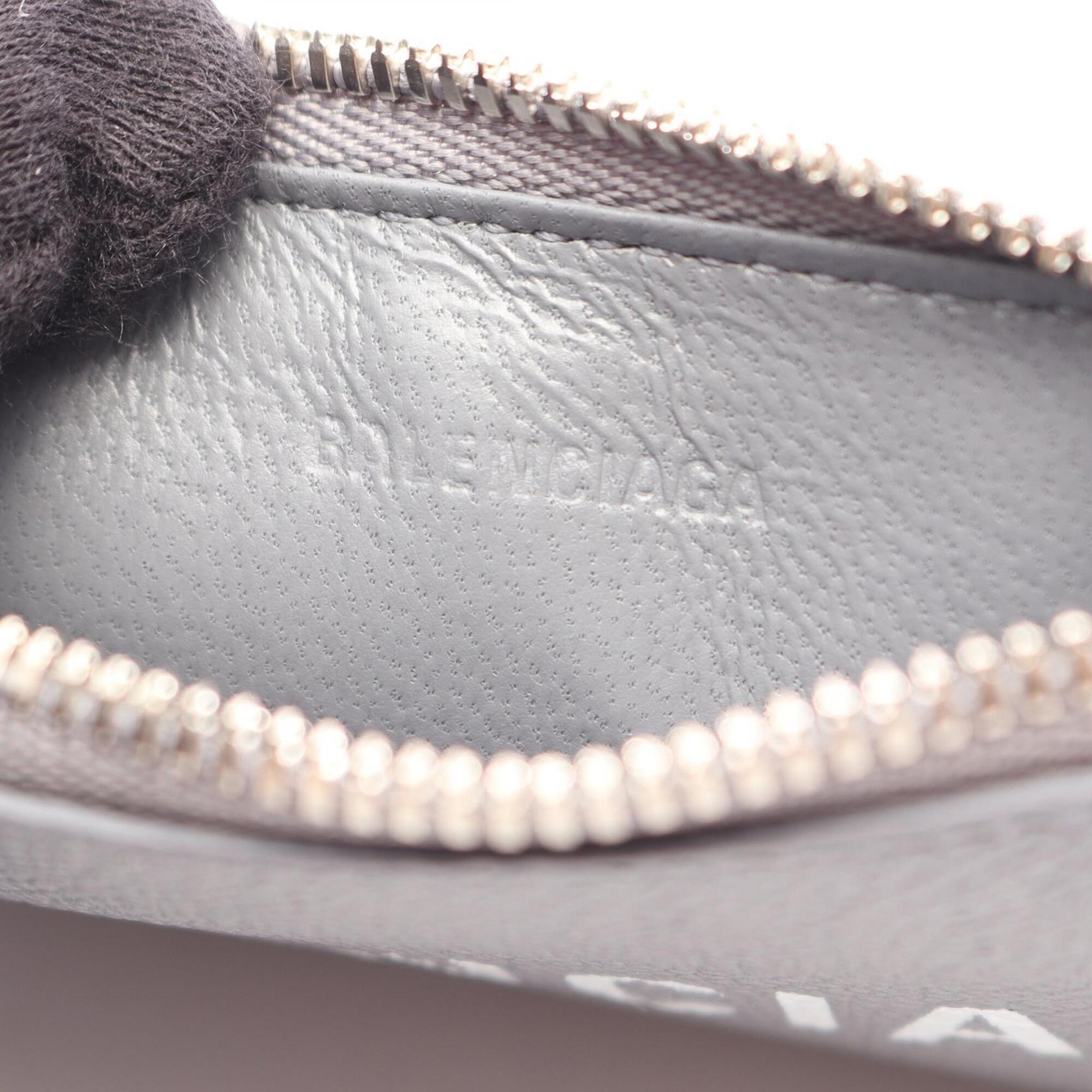 Balenciaga Gray Leather Coin Purse/Coin Case (Pre-Owned)